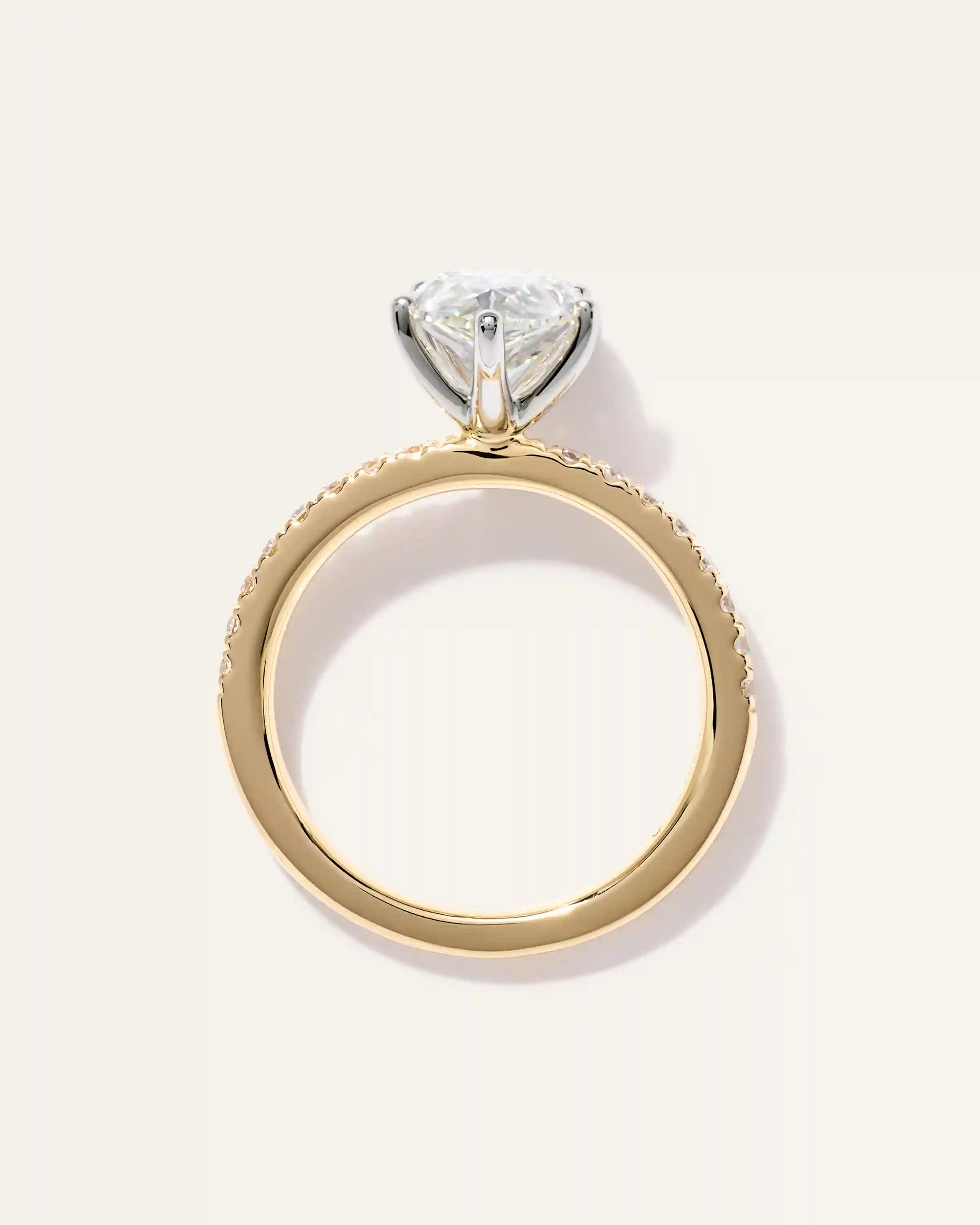 Lab Grown Diamond Pear Petite Pave Engagement Ring - 2.5ct