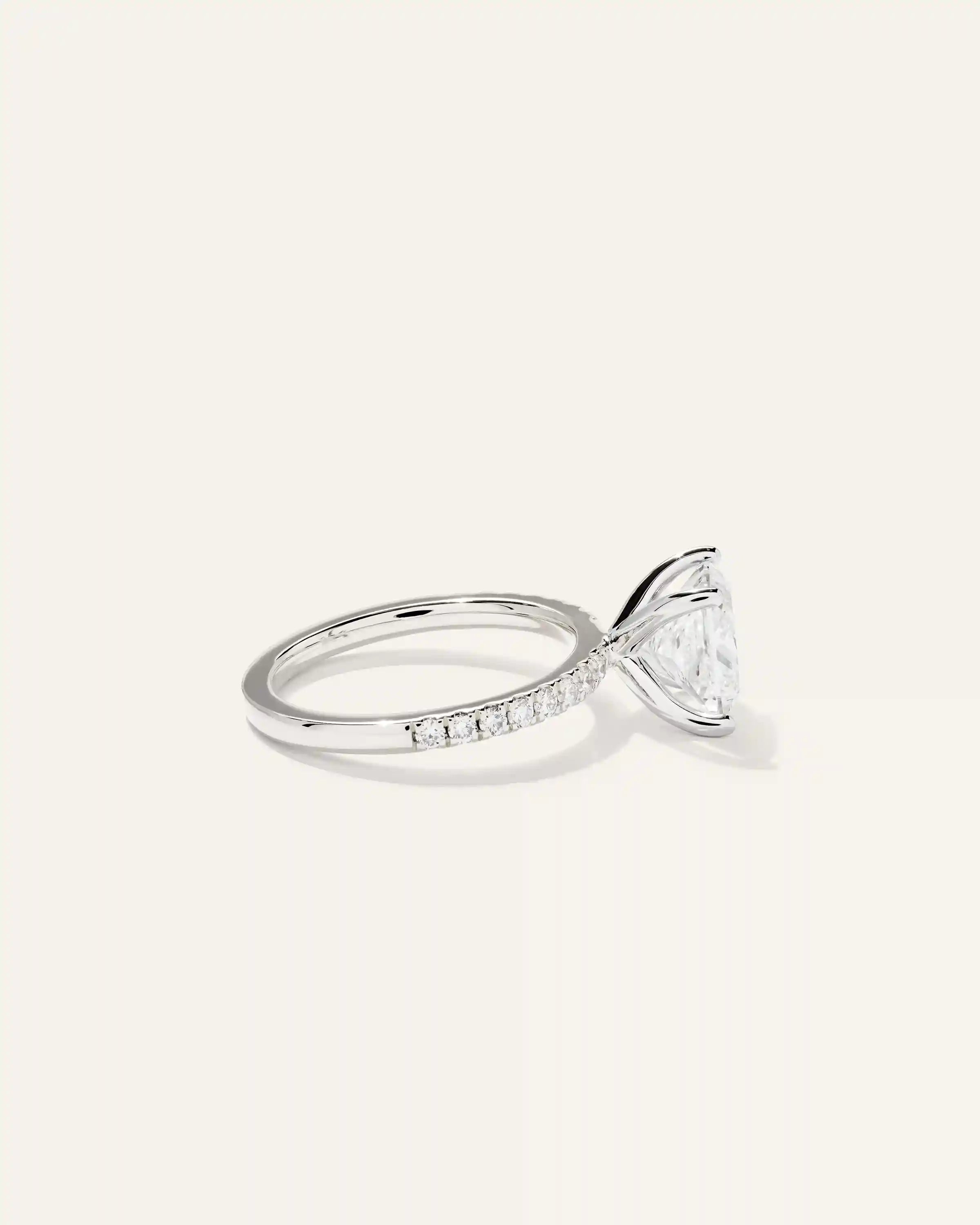 Lab Grown Diamond Princess Petite Pave Engagement Ring - 2.5ct