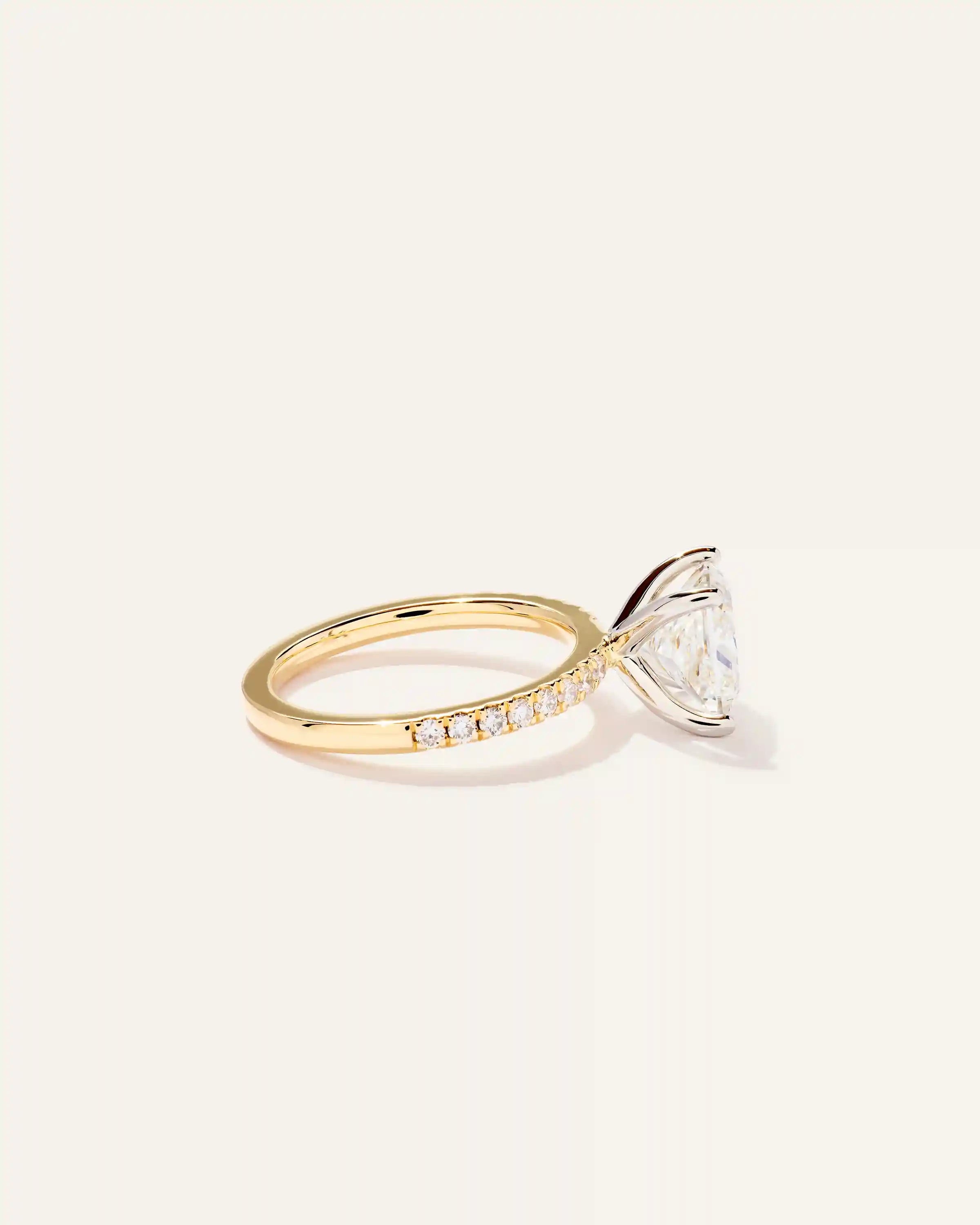 Lab Grown Diamond Princess Petite Pave Engagement Ring - 2.5ct