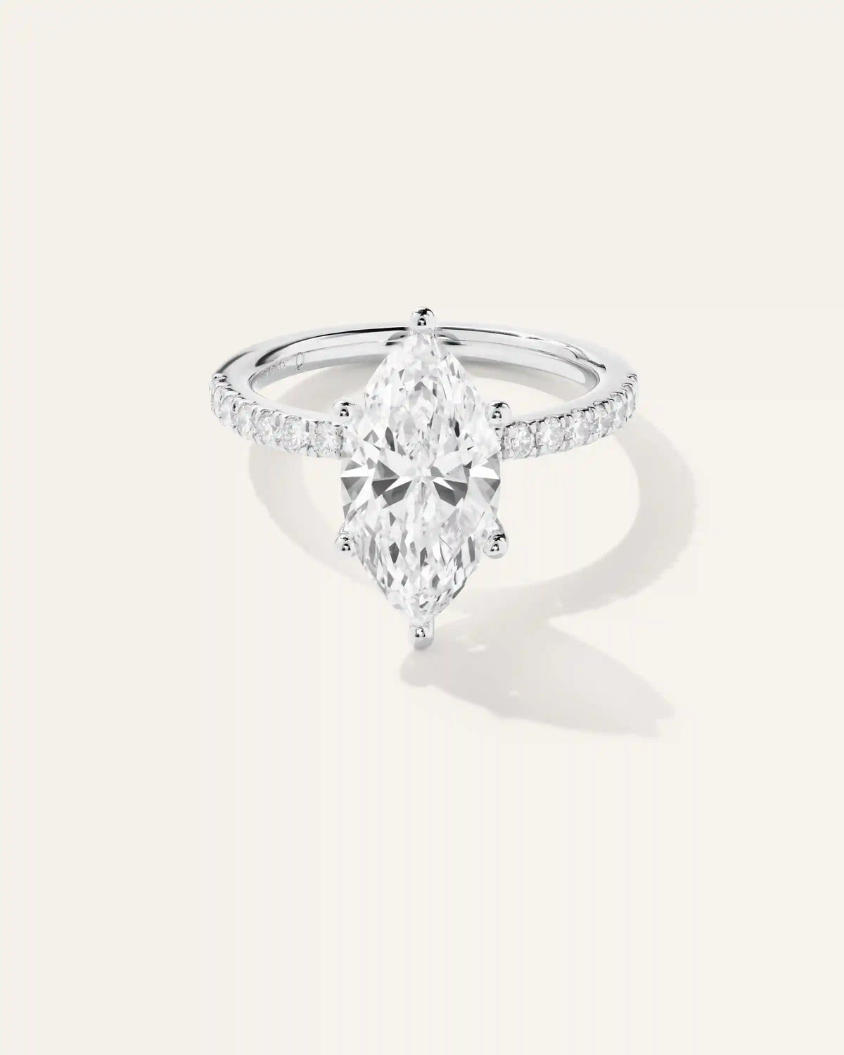 Lab Grown Diamond Marquise Petite Pave Engagement Ring - 3ct