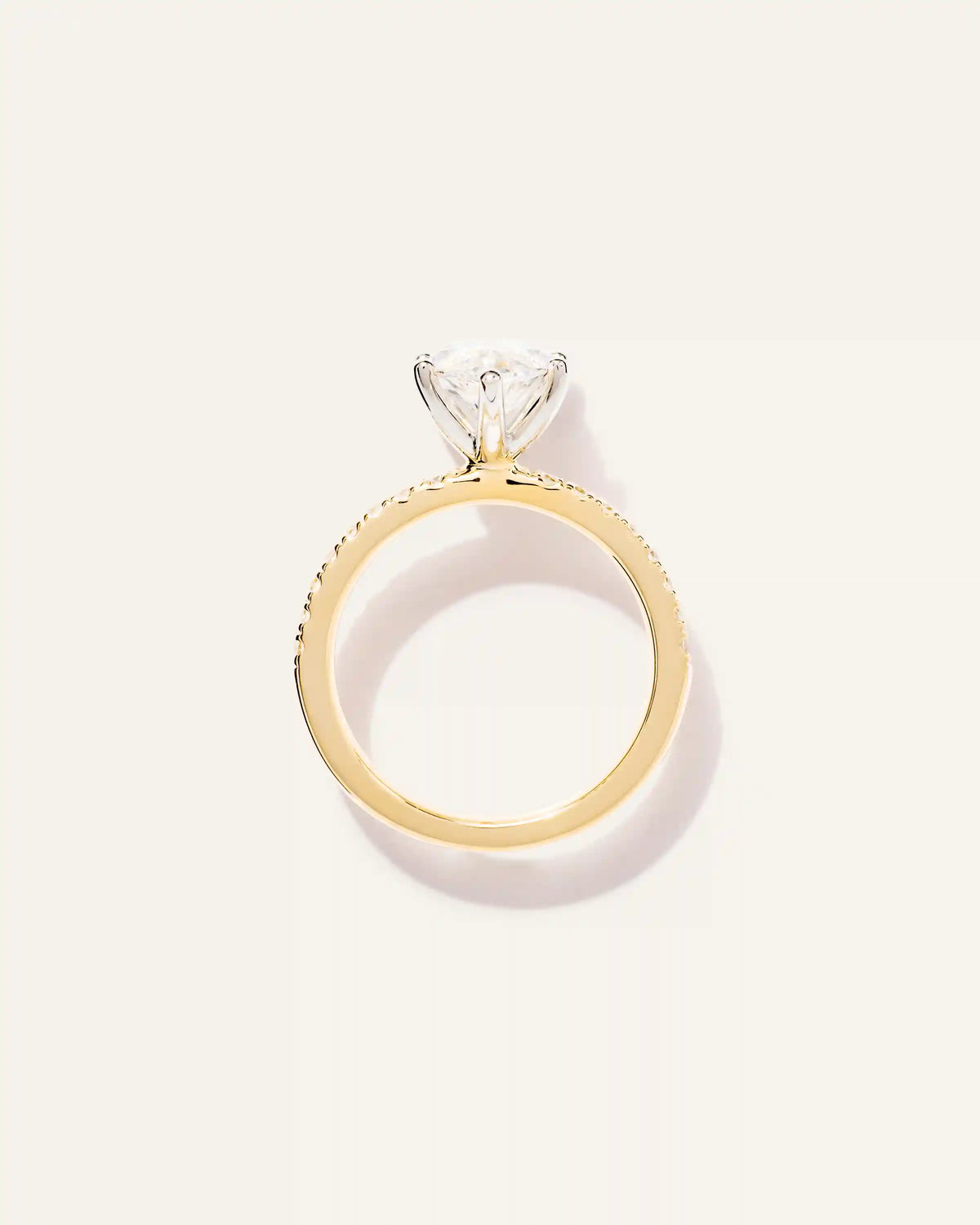 Lab Grown Diamond Marquise Petite Pave Engagement Ring - 3ct