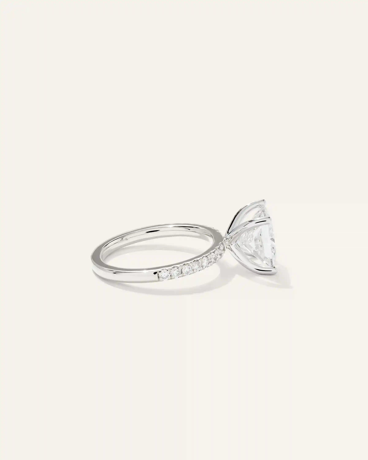 Lab Grown Diamond Princess Petite Pave Engagement Ring - 3ct