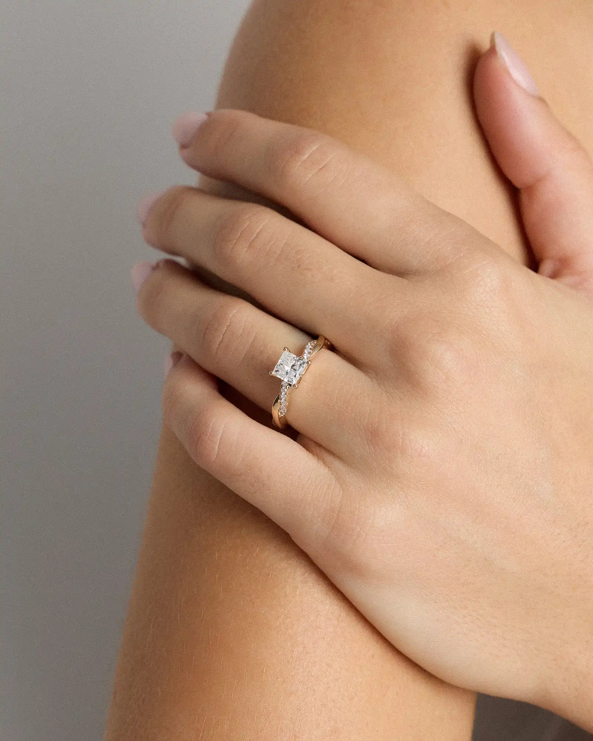 Lab Grown Diamond Princess Twisted Engagement Ring - 1ct