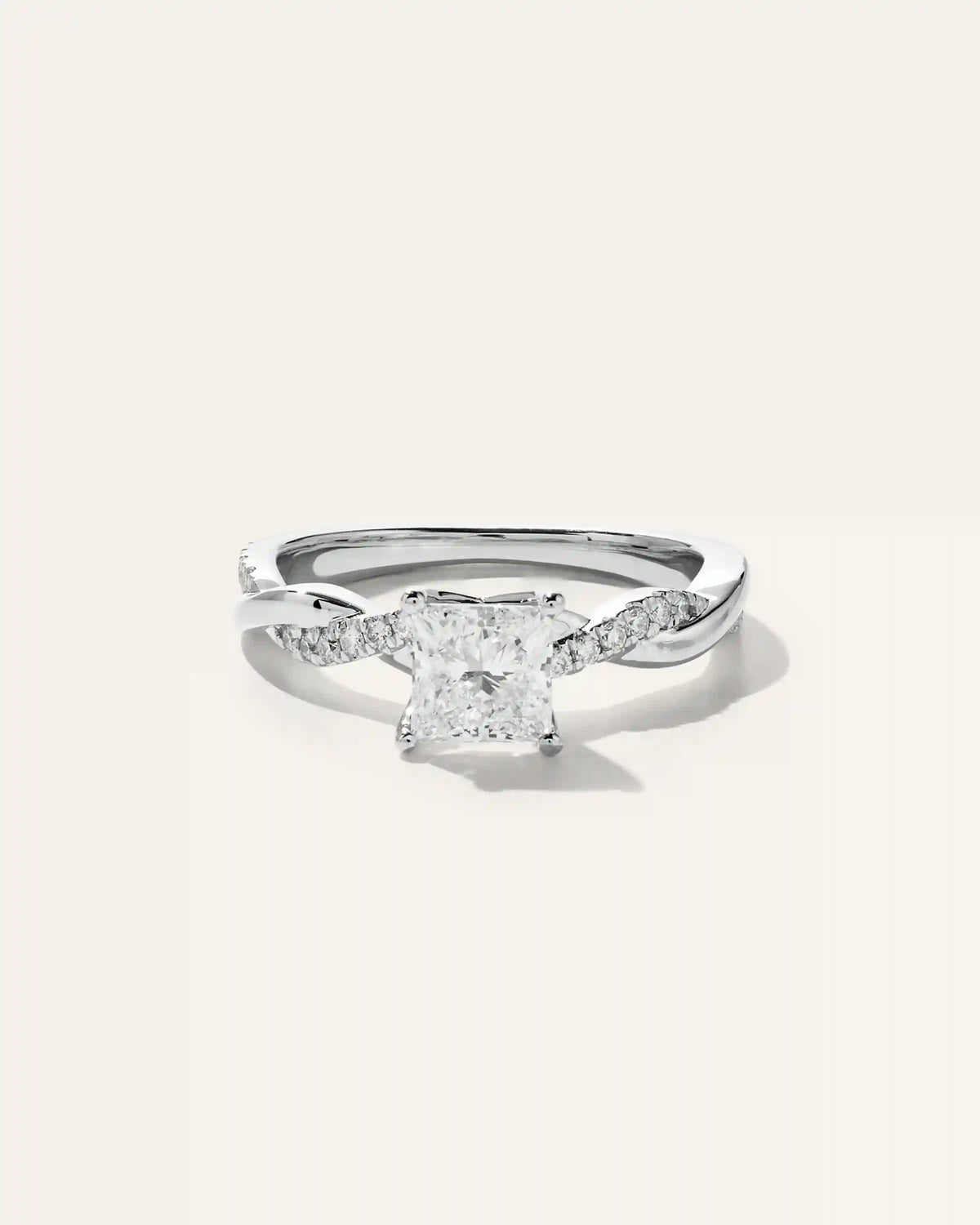 Lab Grown Diamond Princess Twisted Engagement Ring - 1ct