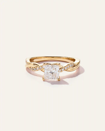Lab Grown Diamond Princess Twisted Engagement Ring - 1ct