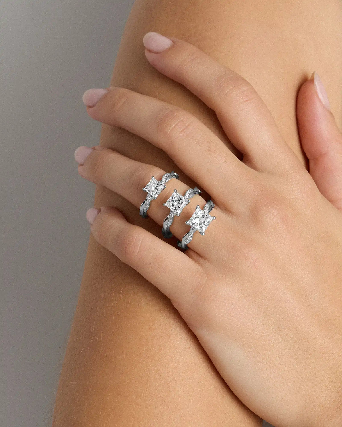 Lab Grown Diamond Princess Twisted Engagement Ring - 1ct
