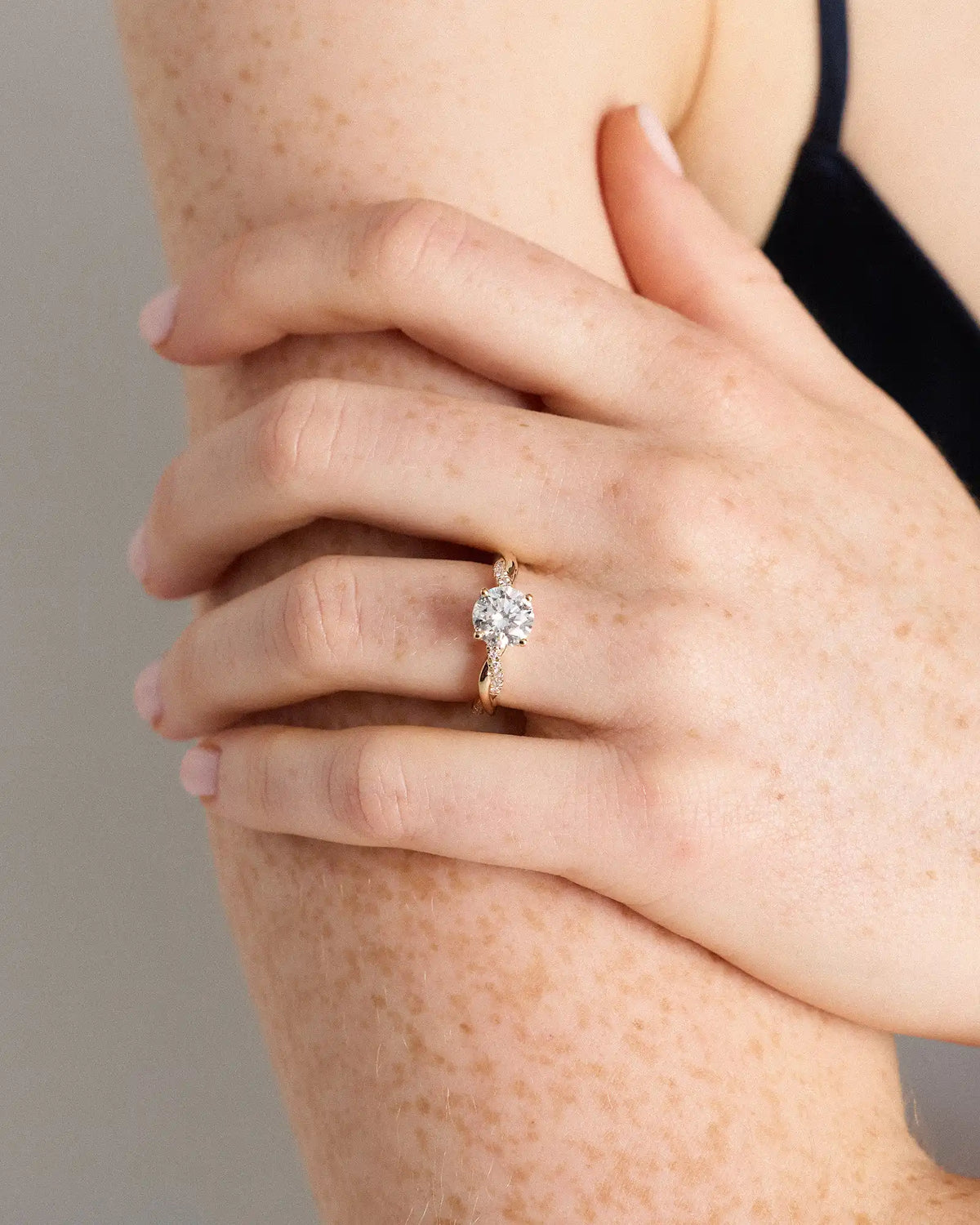 Lab Grown Diamond Round Twisted Engagement Ring - 1.5ct