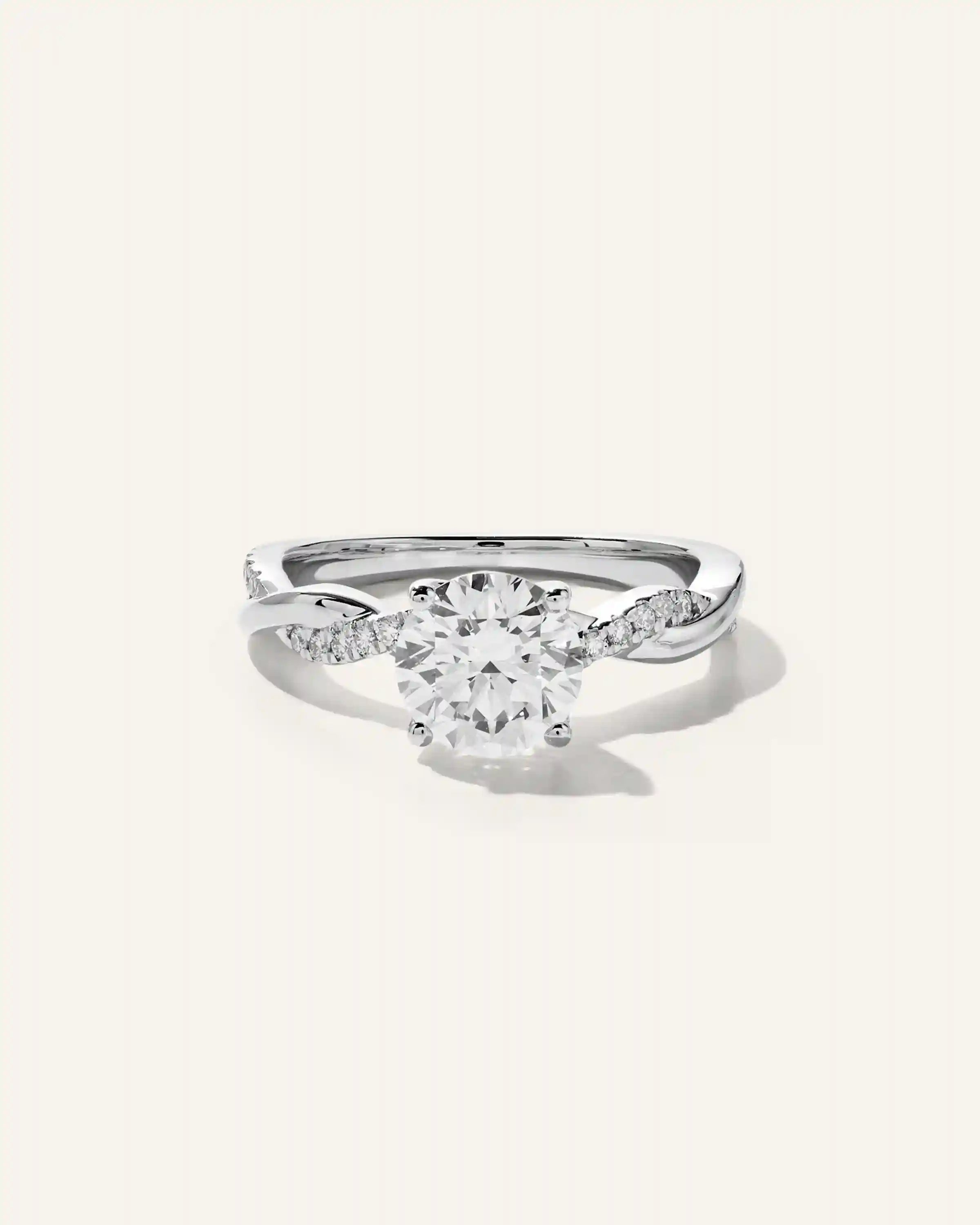 Lab Grown Diamond Round Twisted Engagement Ring - 1.5ct