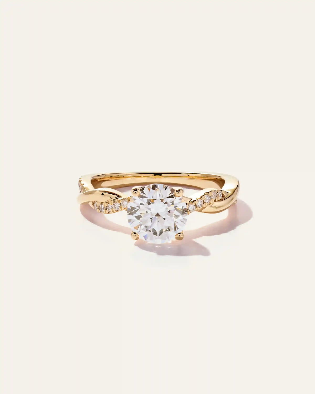 Lab Grown Diamond Round Twisted Engagement Ring - 1.5ct