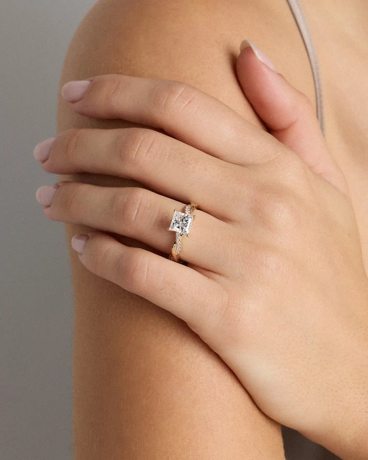 Lab Grown Diamond Princess Twisted Engagement Ring - 1.5ct