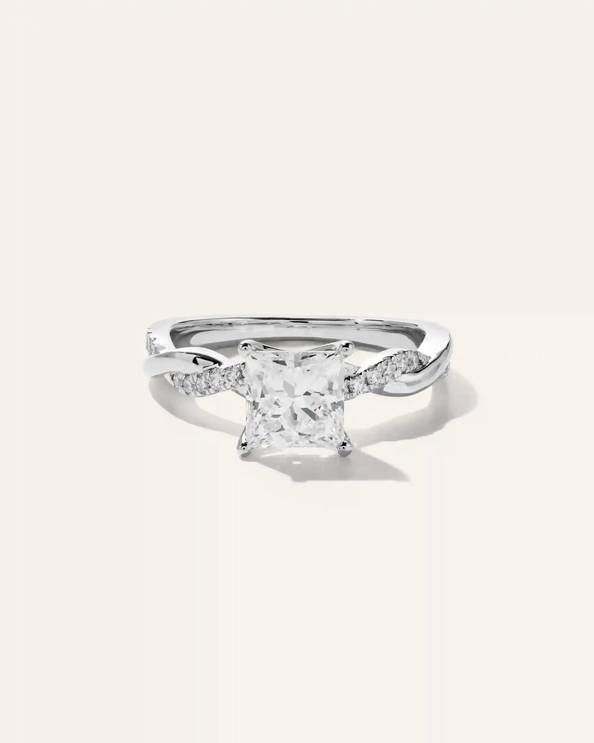 Lab Grown Diamond Princess Twisted Engagement Ring - 1.5ct