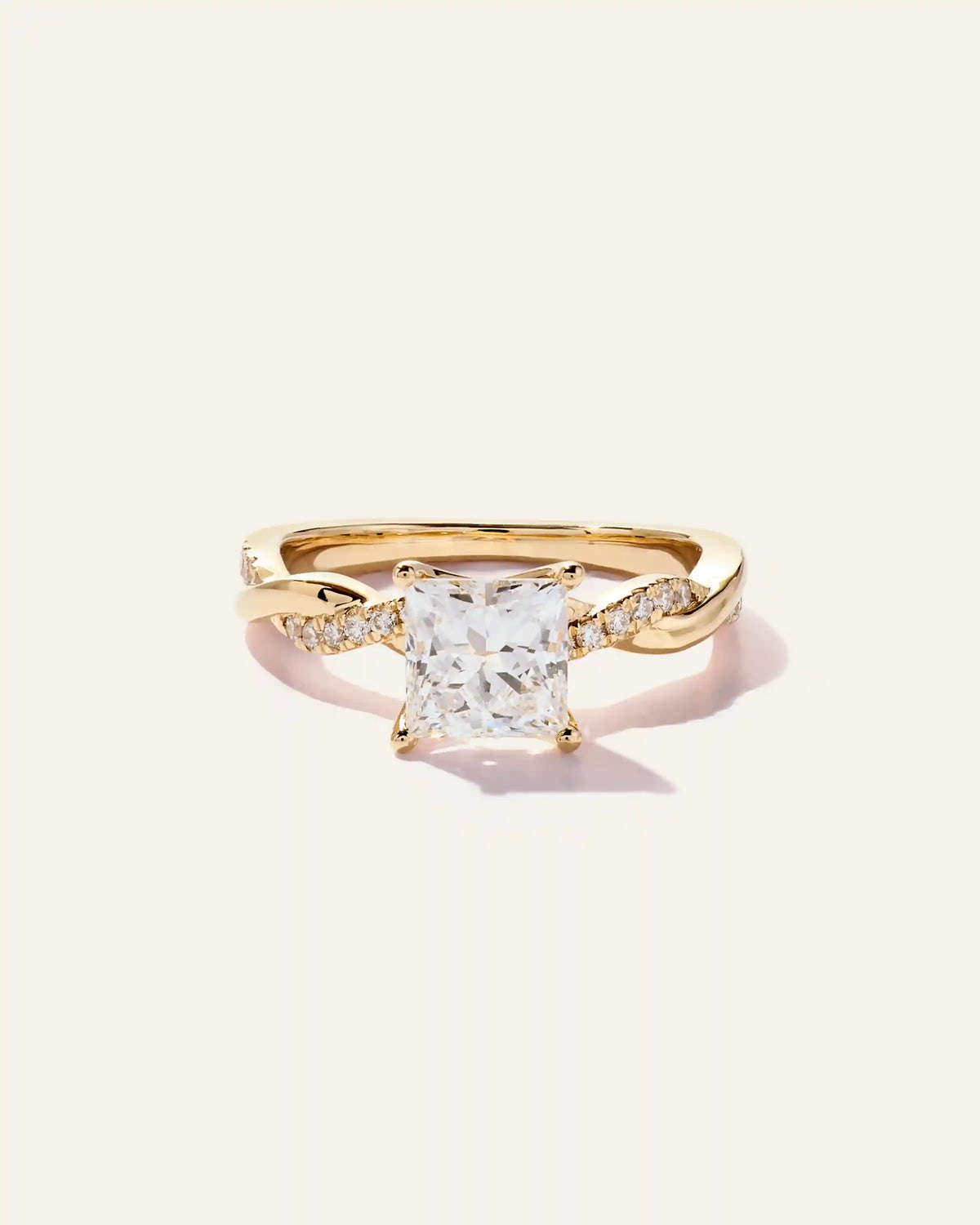 Lab Grown Diamond Princess Twisted Engagement Ring - 1.5ct