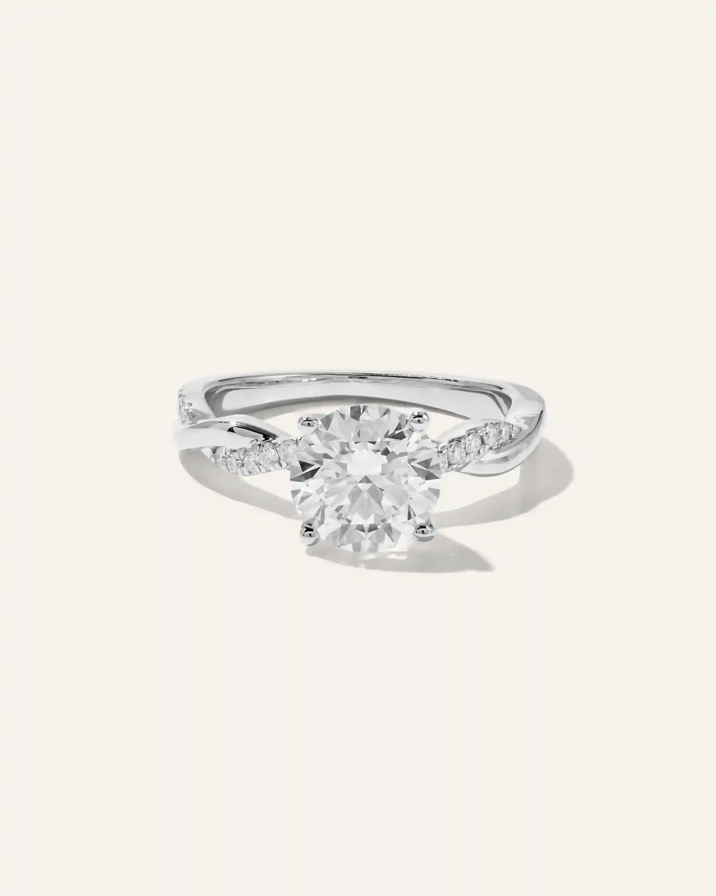 Lab Grown Diamond Round Twisted Engagement Ring - 2ct