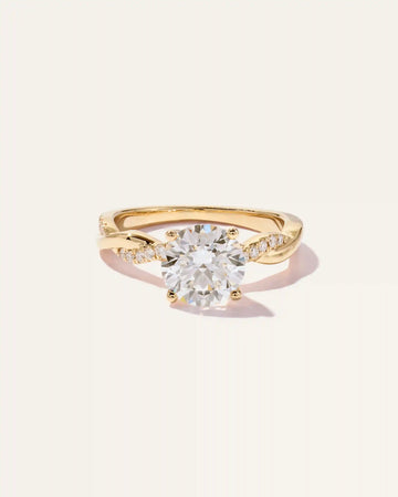Lab Grown Diamond Round Twisted Engagement Ring - 2ct