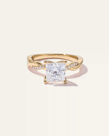 Lab Grown Diamond Princess Twisted Engagement Ring - 2ct