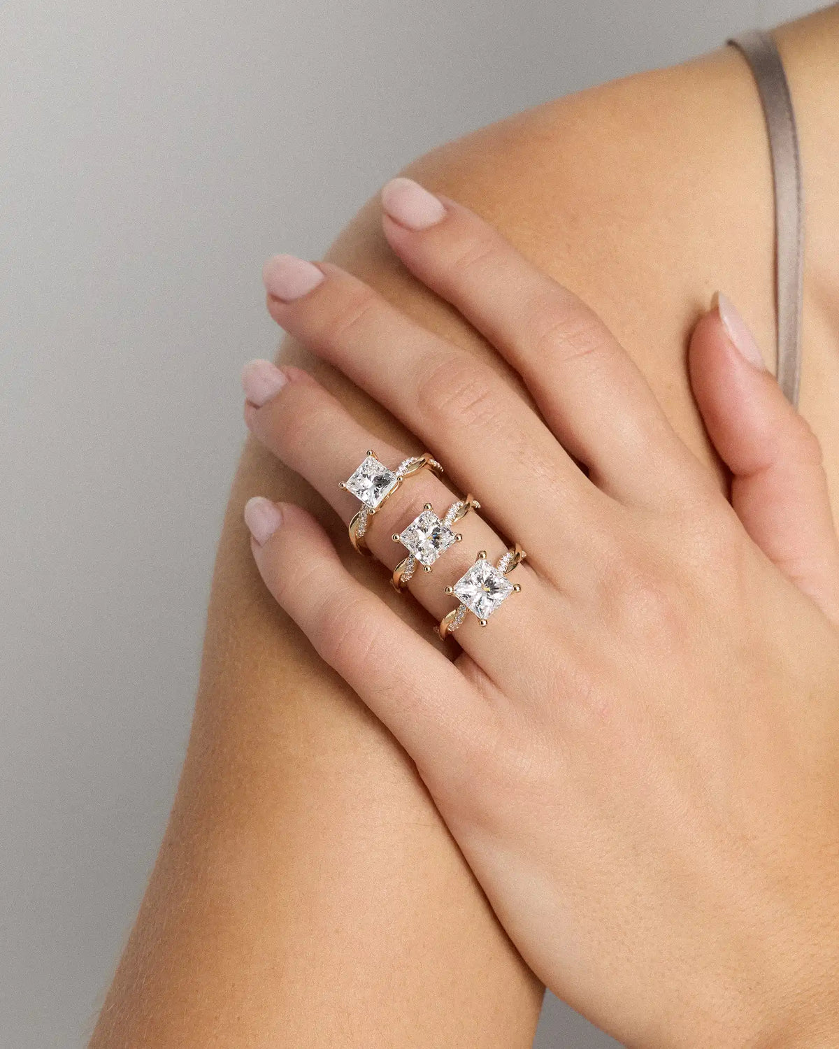 Lab Grown Diamond Princess Twisted Engagement Ring - 2.5ct