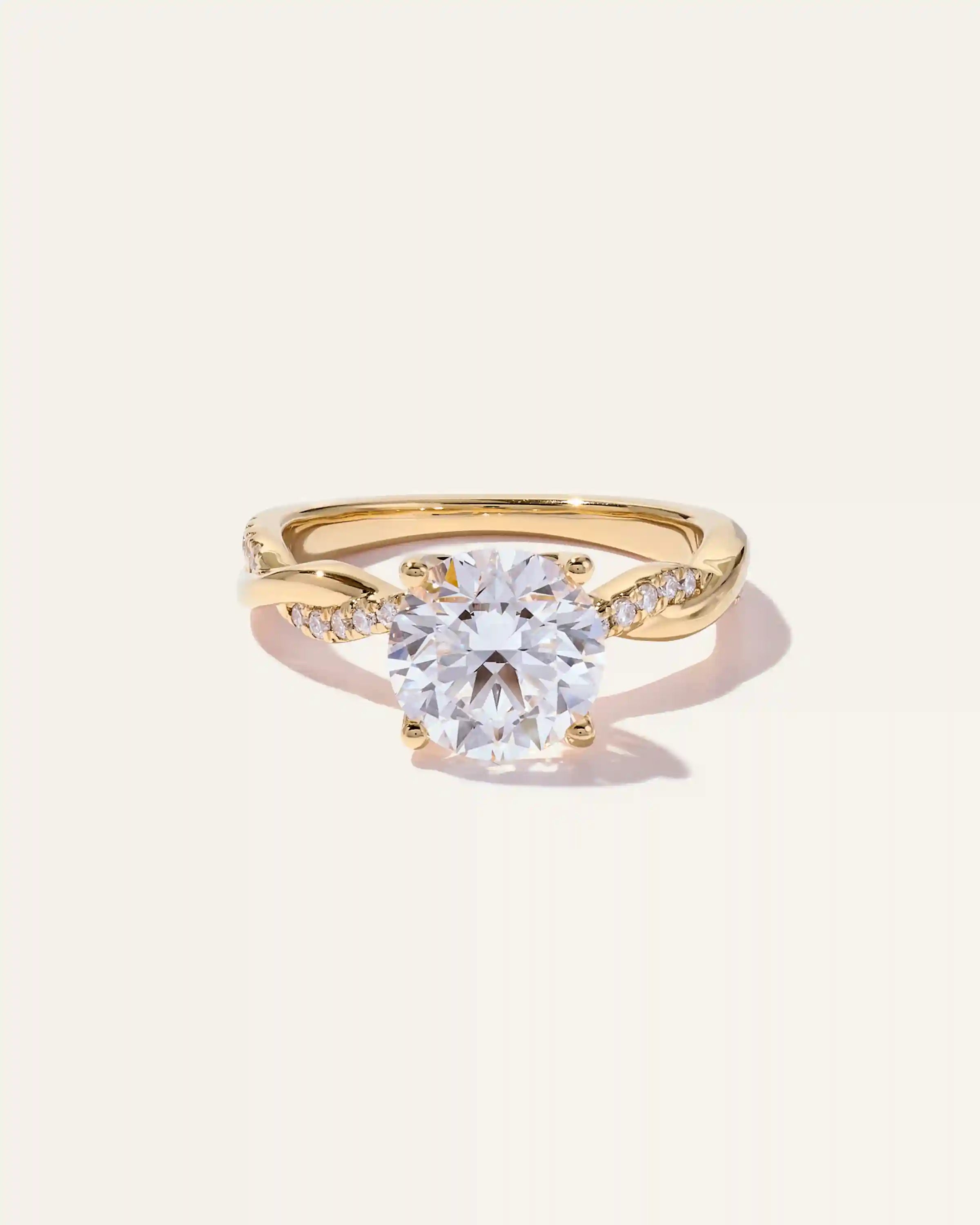 Lab Grown Diamond Round Twisted Engagement Ring - 2.5ct