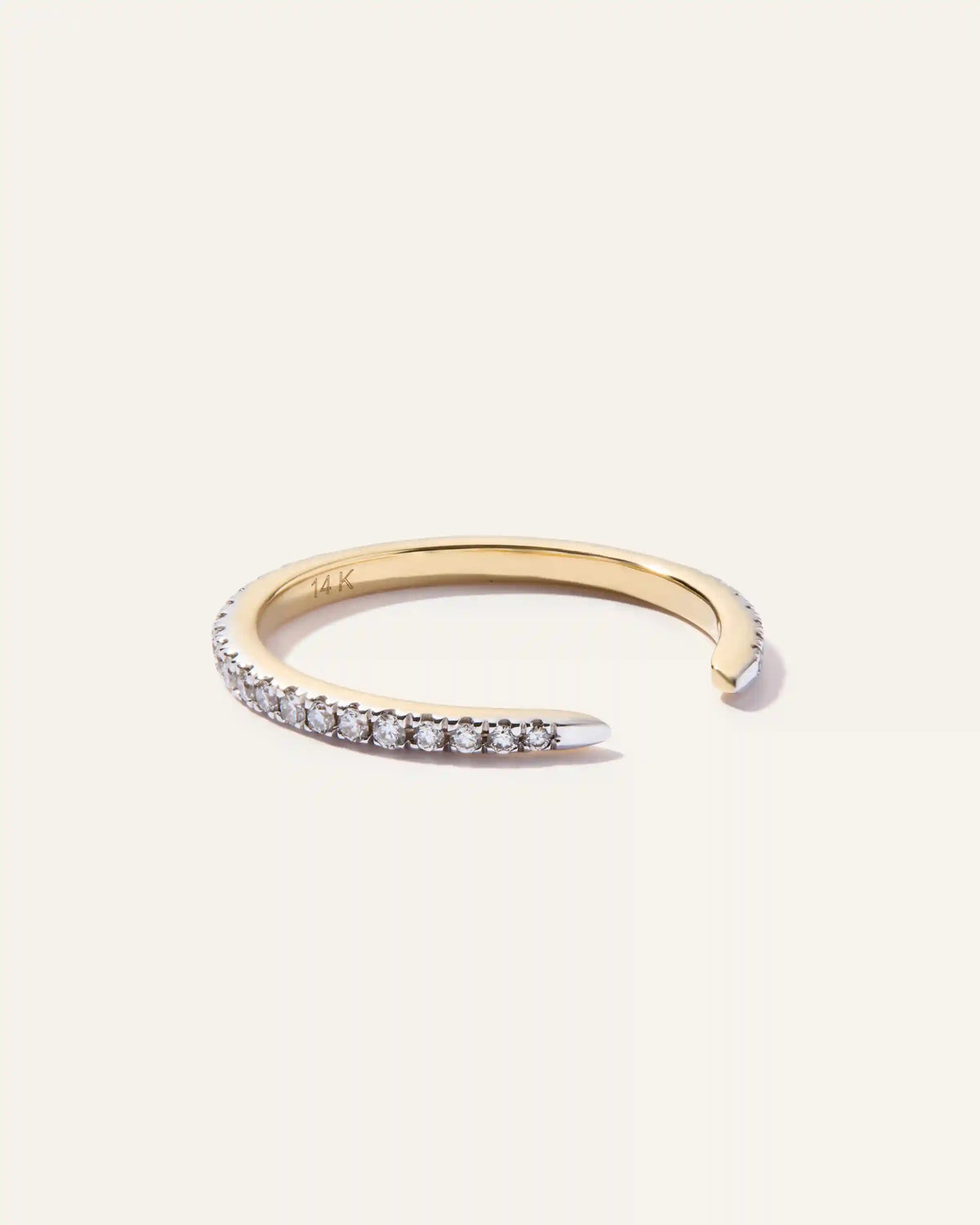 14K Diamond Open Claw Ring