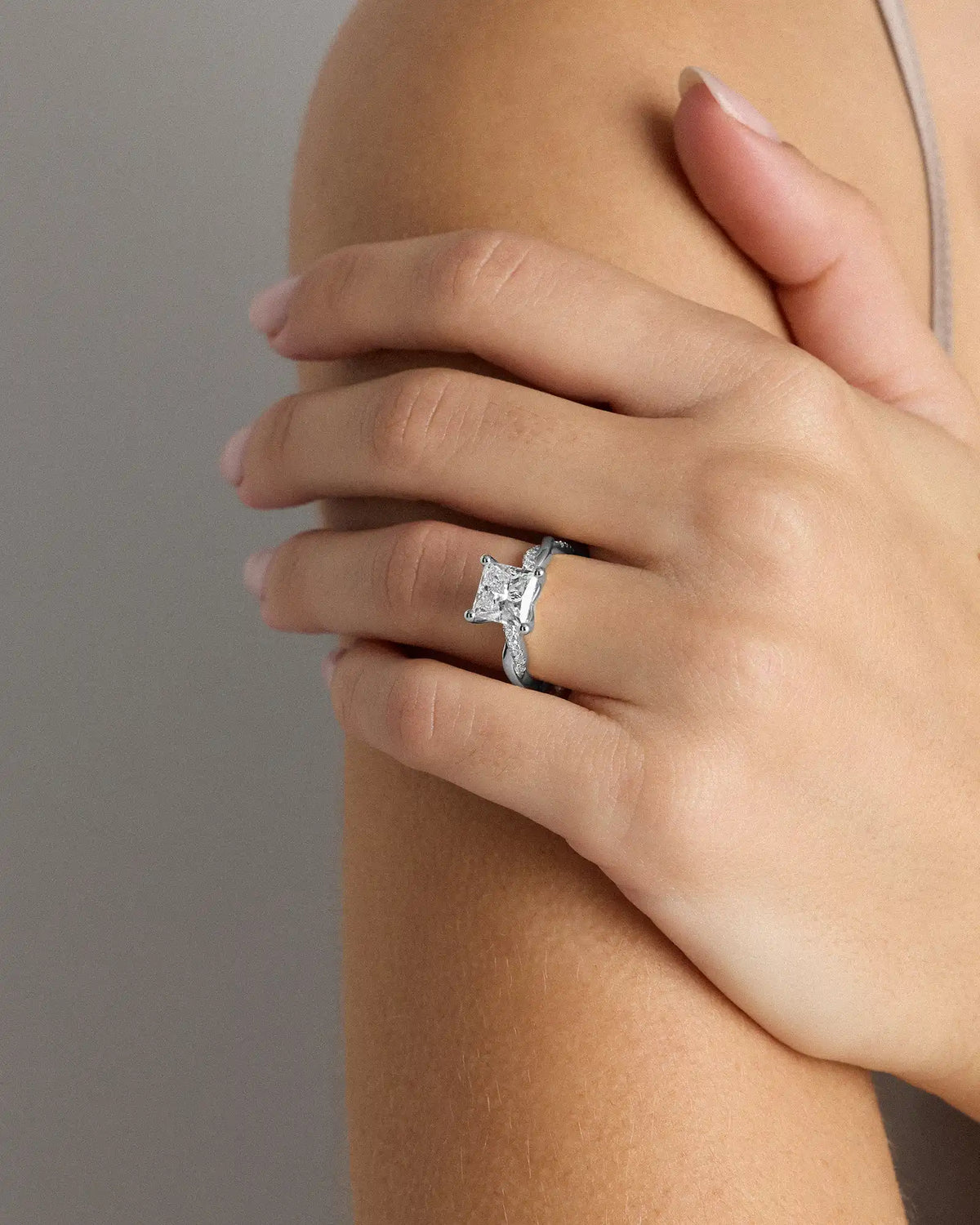 Lab Grown Diamond Princess Twisted Engagement Ring - 2.5ct