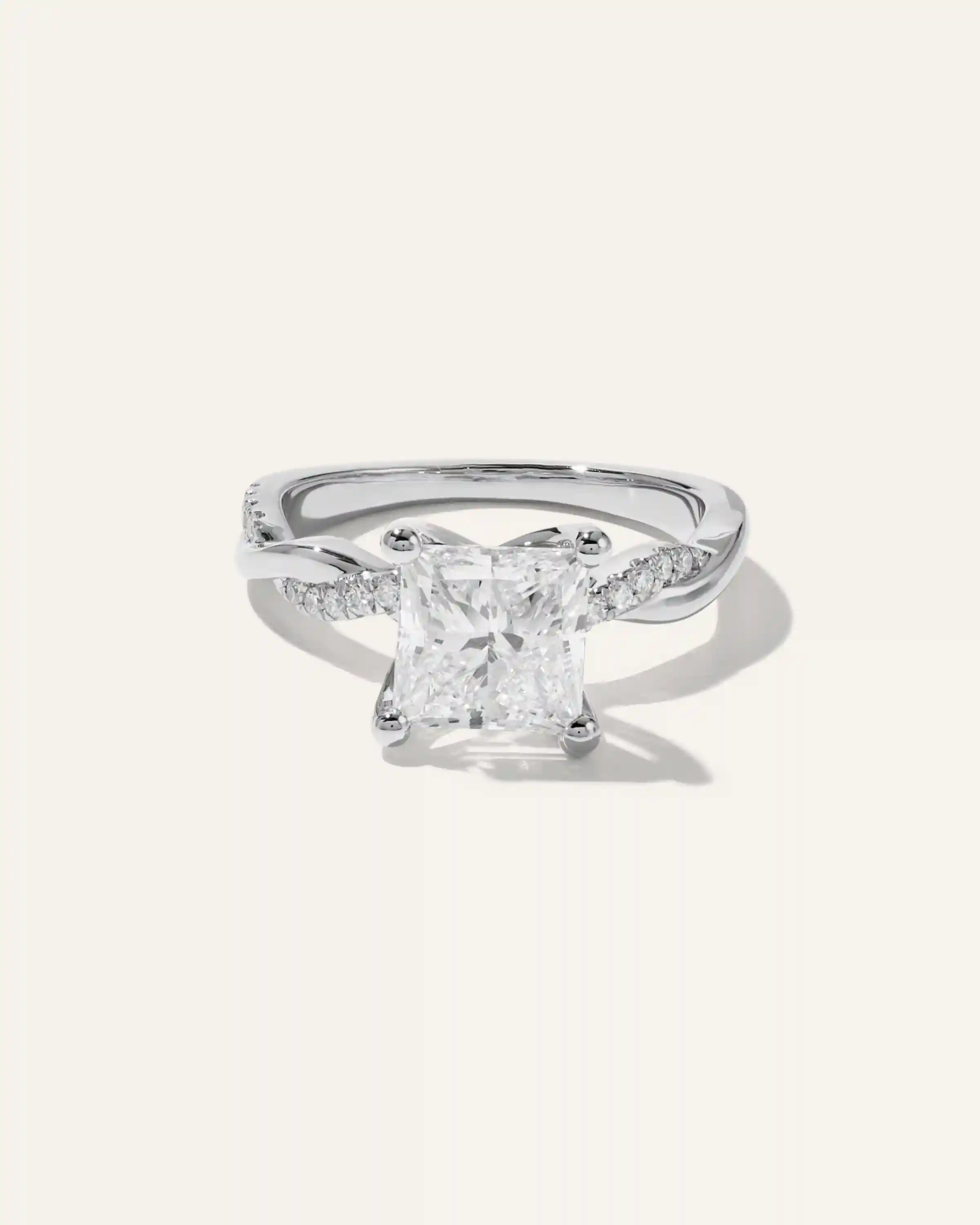 Lab Grown Diamond Princess Twisted Engagement Ring - 2.5ct