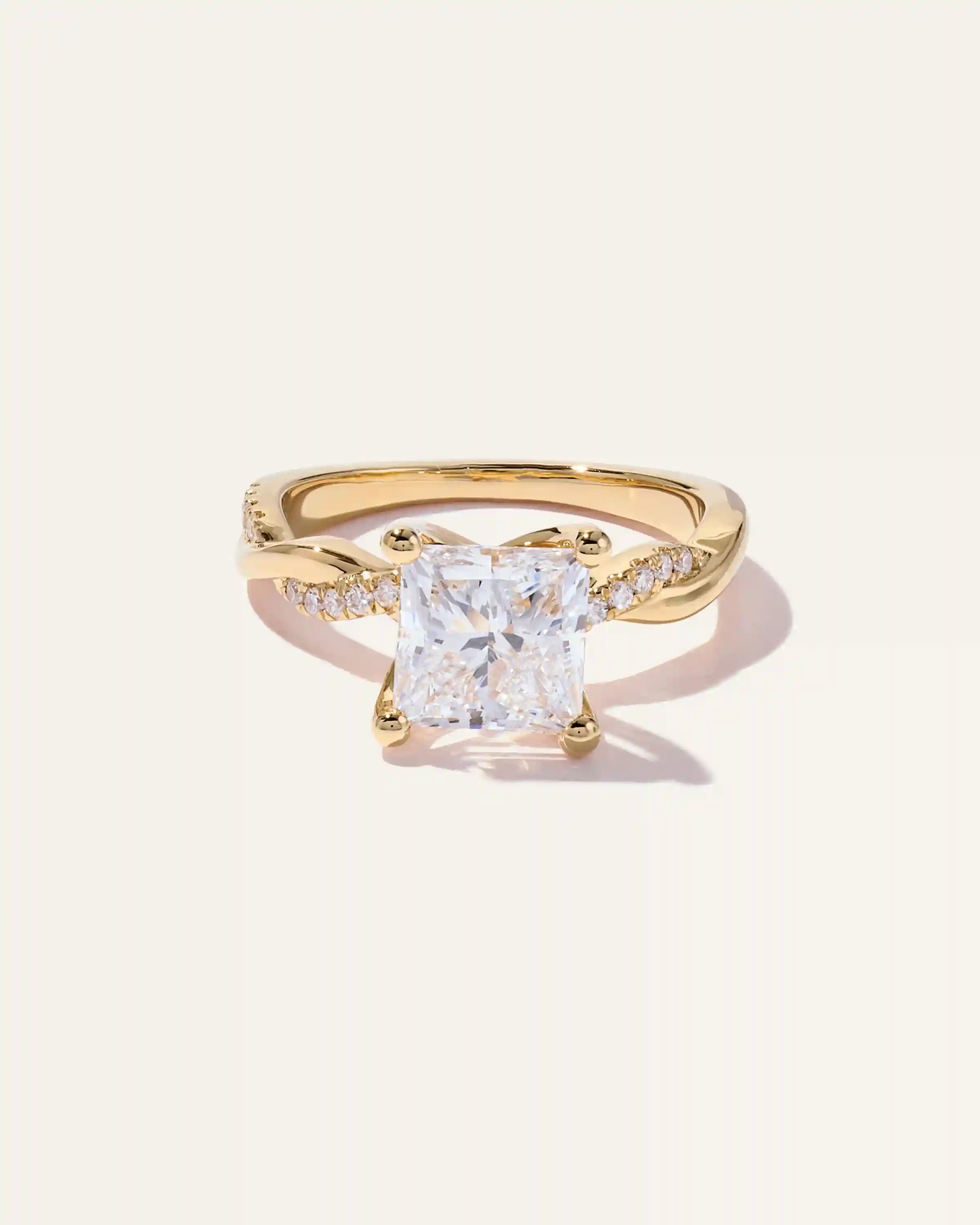 Lab Grown Diamond Princess Twisted Engagement Ring - 2.5ct