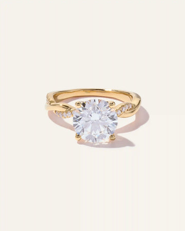 Lab Grown Diamond Round Twisted Engagement Ring - 3ct