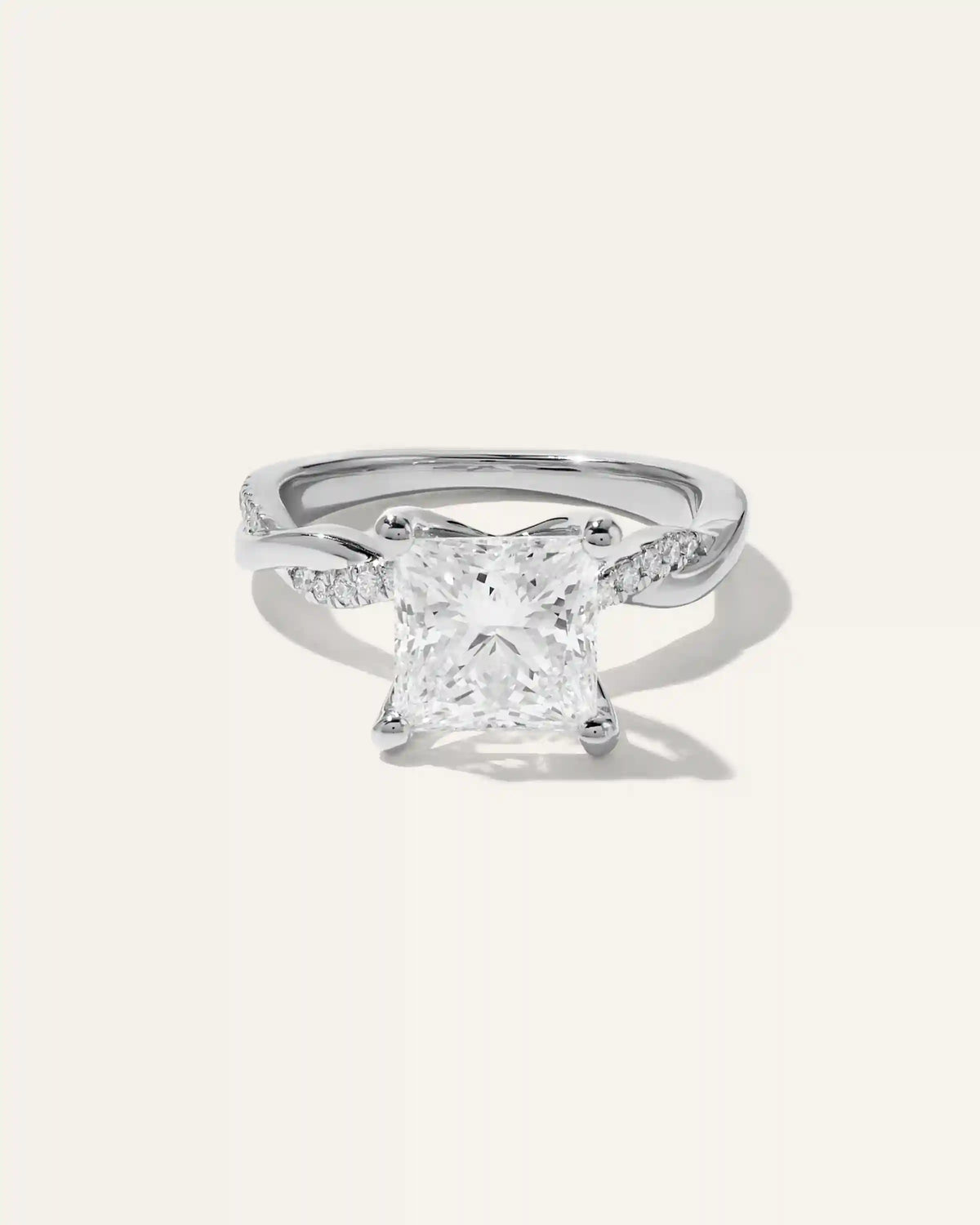 Lab Grown Diamond Princess Twisted Engagement Ring - 3ct