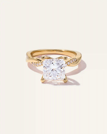 Lab Grown Diamond Princess Twisted Engagement Ring - 3ct