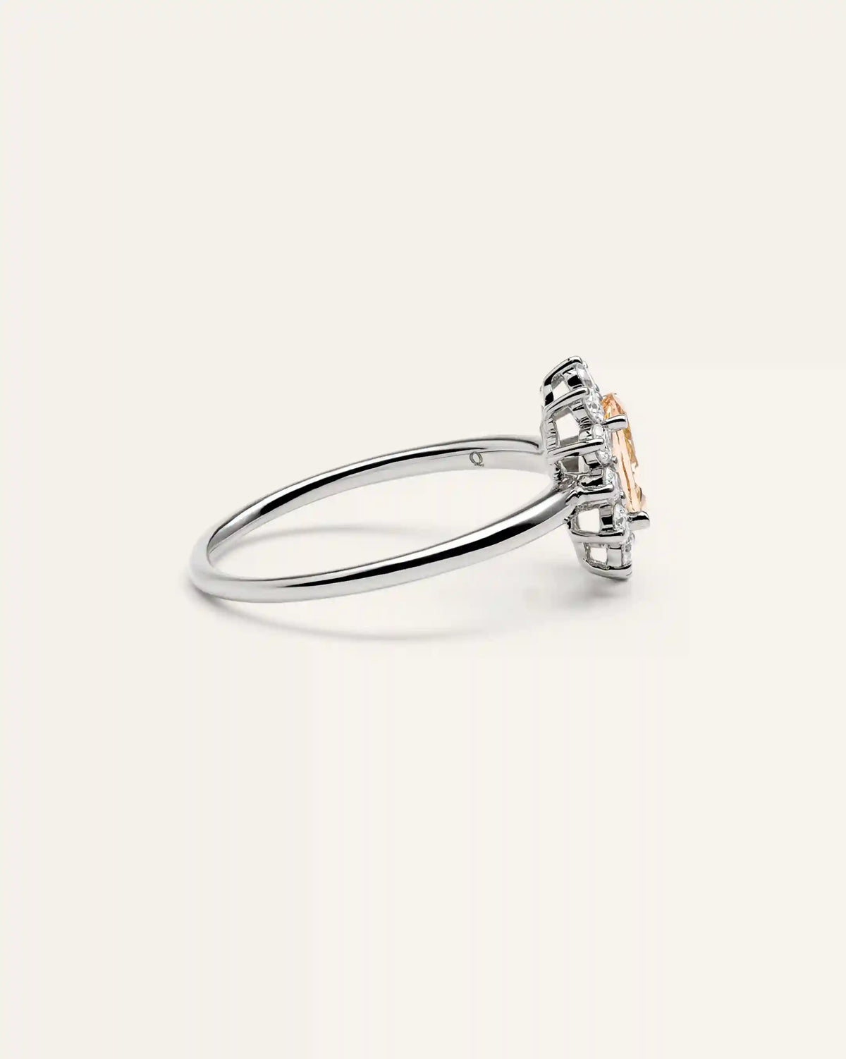 14K Gold Lab Grown Diamond and Morganite Halo Ring