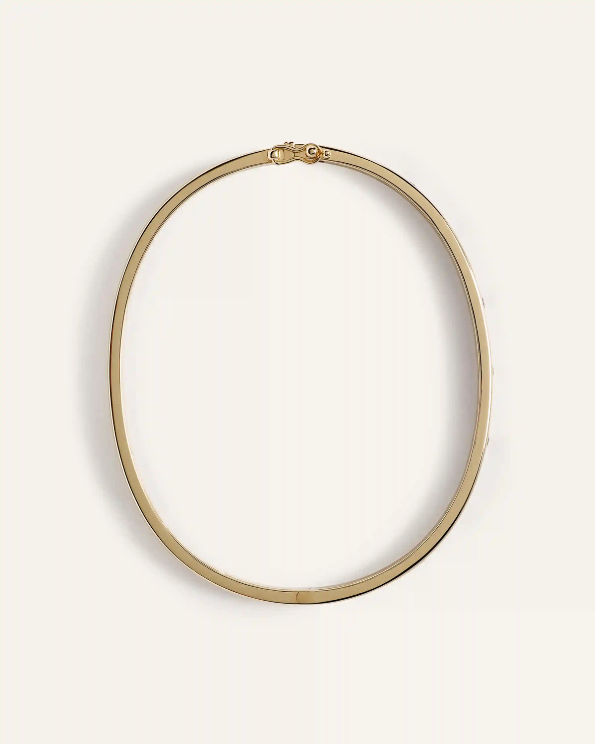 14K Gold Natural Diamond Inlay Bangle