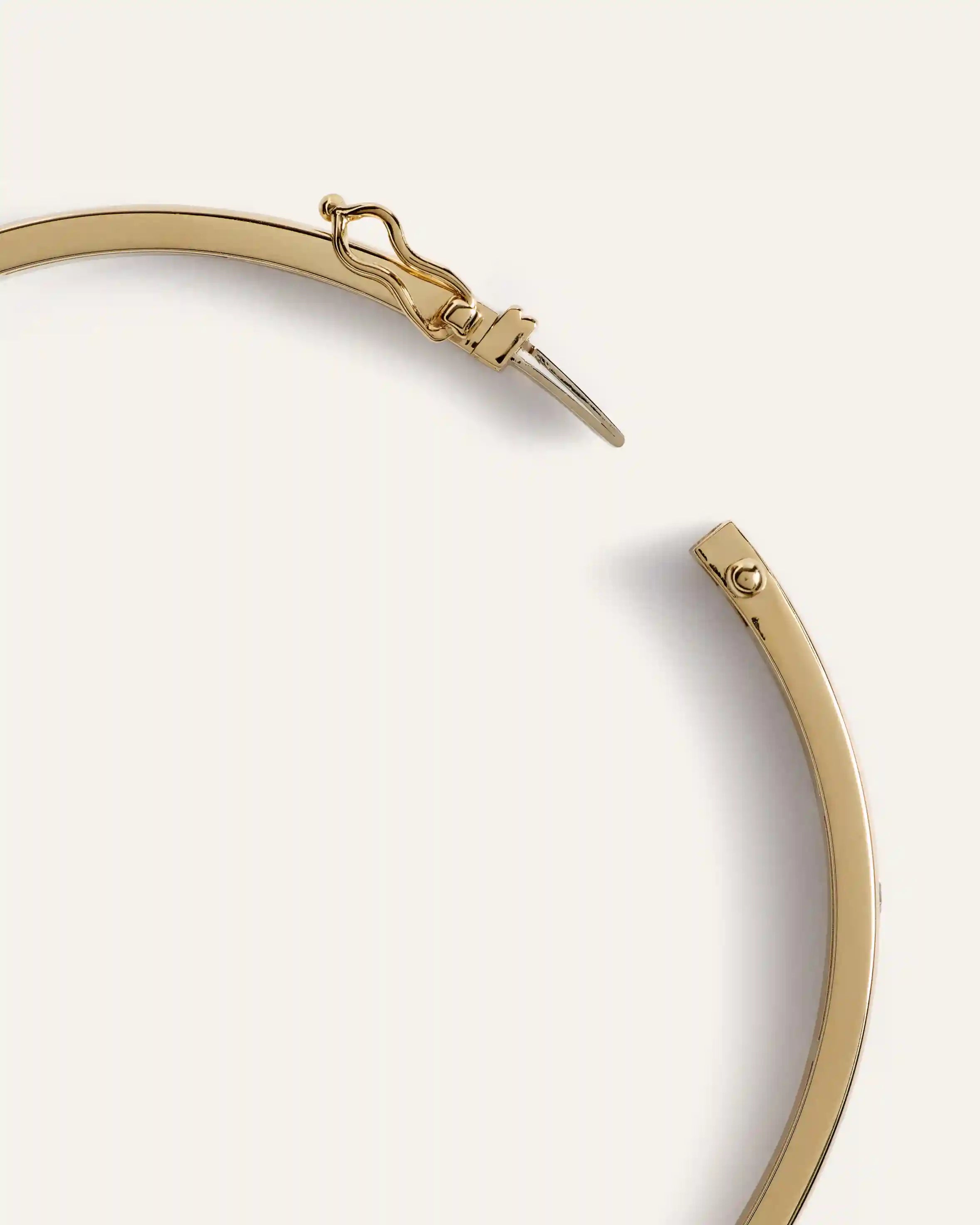 14K Gold Natural Diamond Inlay Bangle