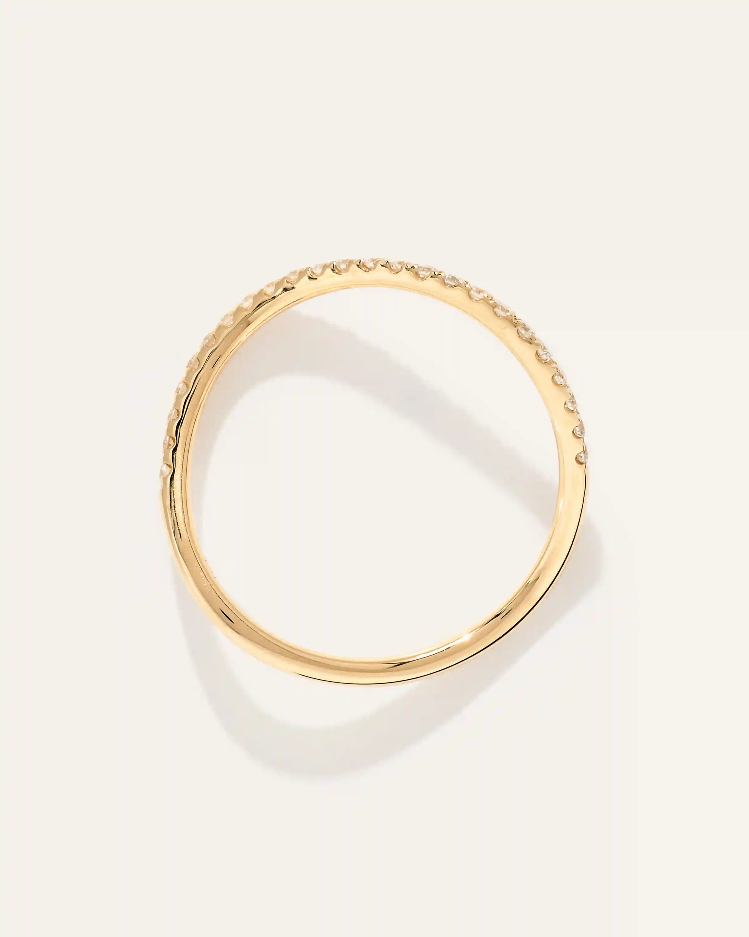 14K Gold Pave Diamond Wave Ring