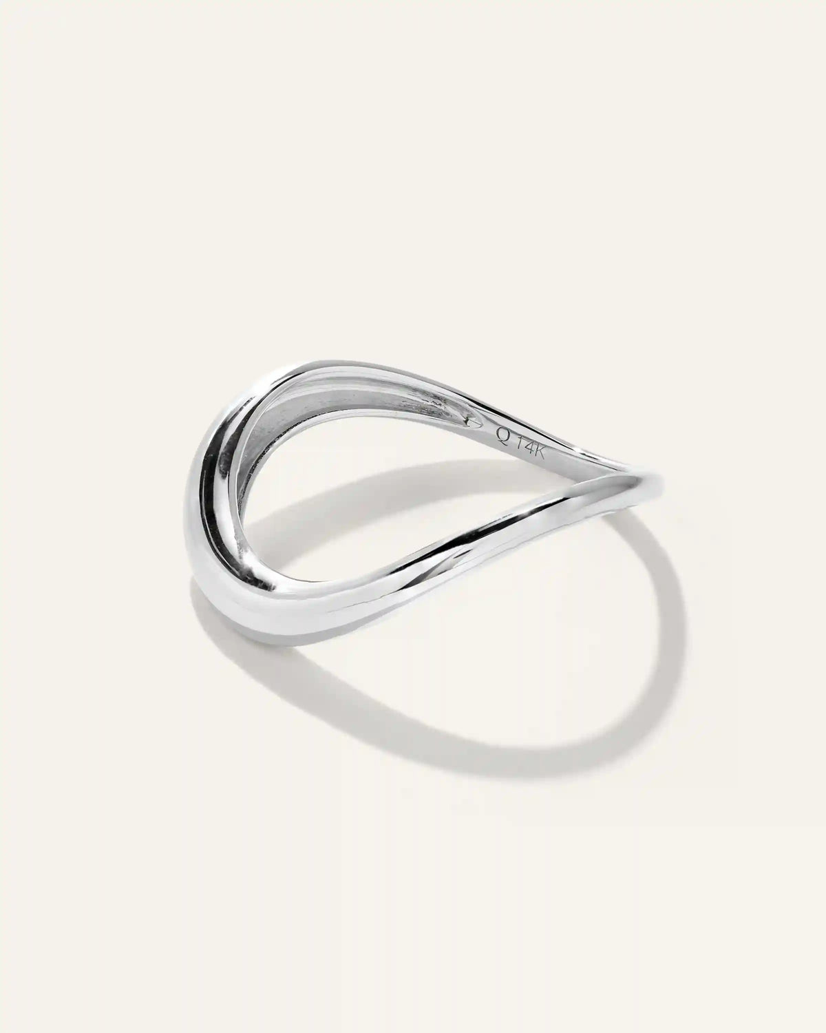 14K Gold Pave Diamond Wave Ring