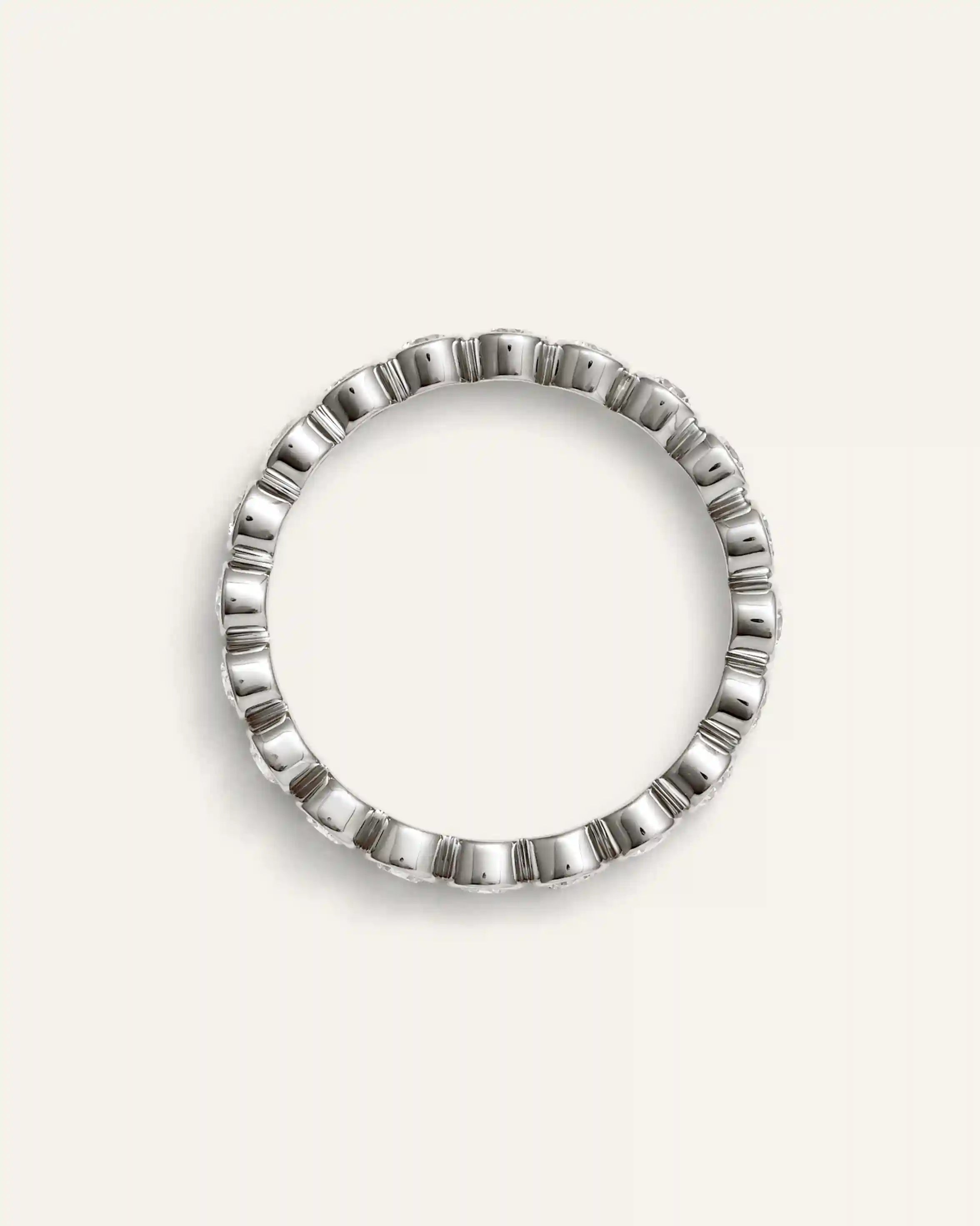 14K Gold Lab Grown Diamond Round Bezel Eternity Band - 1ctw