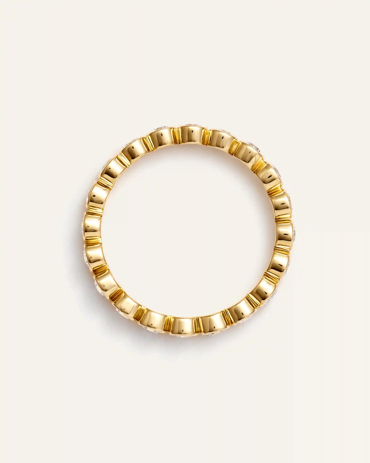 14K Gold Lab Grown Diamond Round Bezel Eternity Band - 1ctw