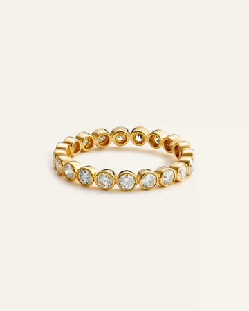 14K Gold Lab Grown Diamond Round Bezel Eternity Band - 1ctw