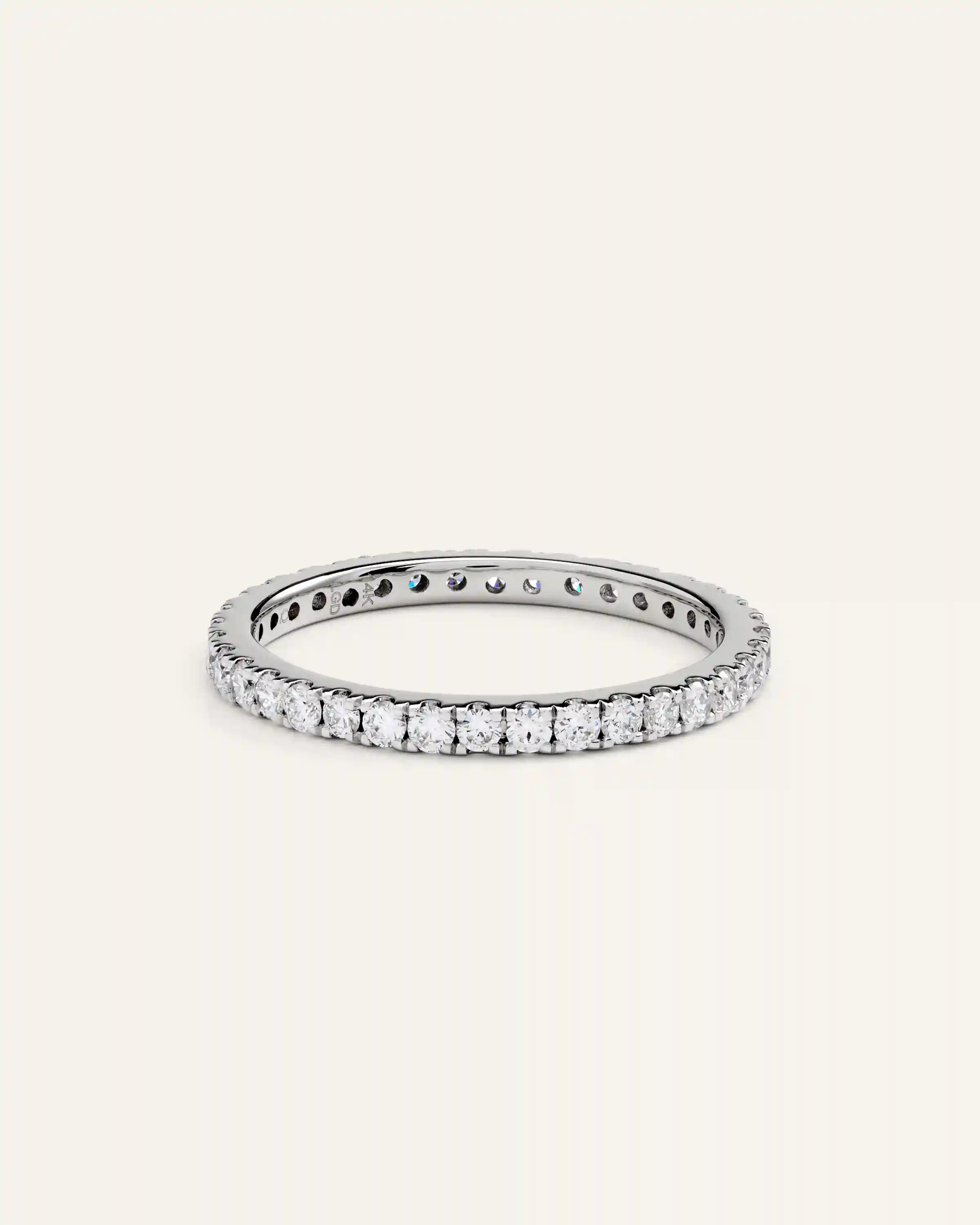 14K Gold Lab Grown Diamond Pave Eternity Band - 0.65ctw
