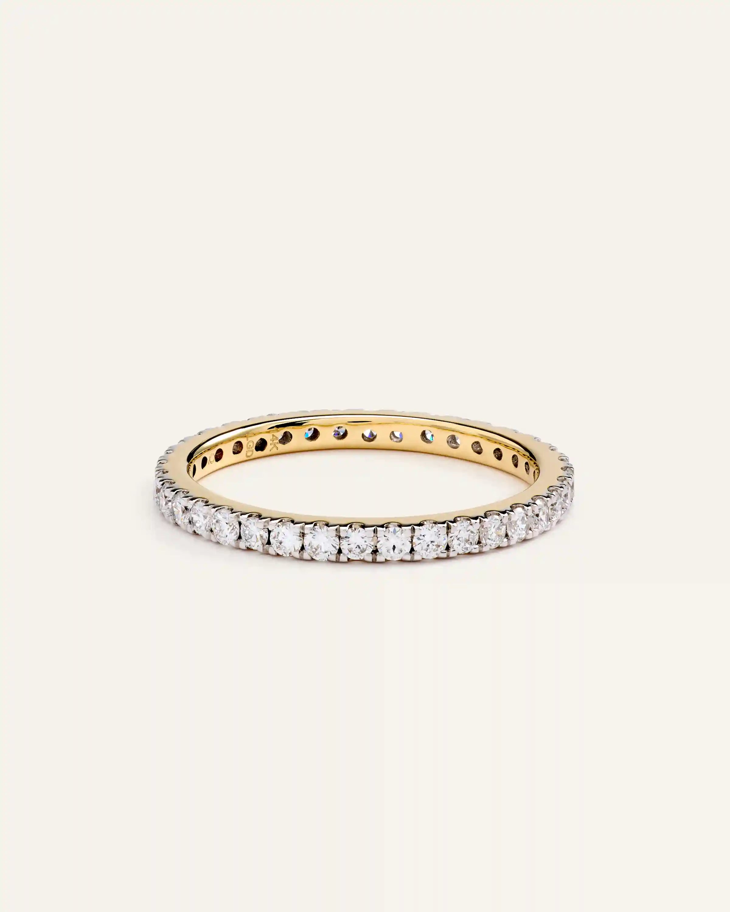 14K Gold Lab Grown Diamond Pave Eternity Band - 0.65ctw