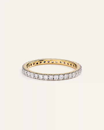 14K Gold Lab Grown Diamond Pave Eternity Band - 0.65ctw