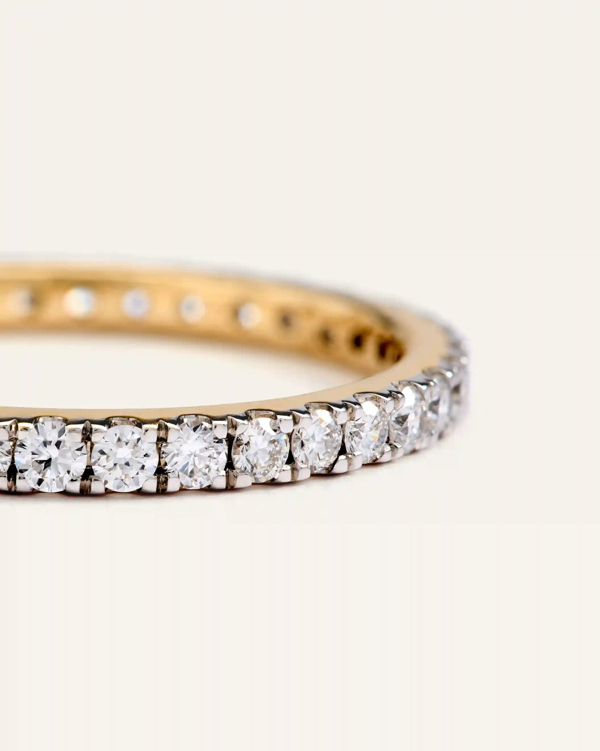 14K Gold Lab Grown Diamond Pave Eternity Band - 0.65ctw