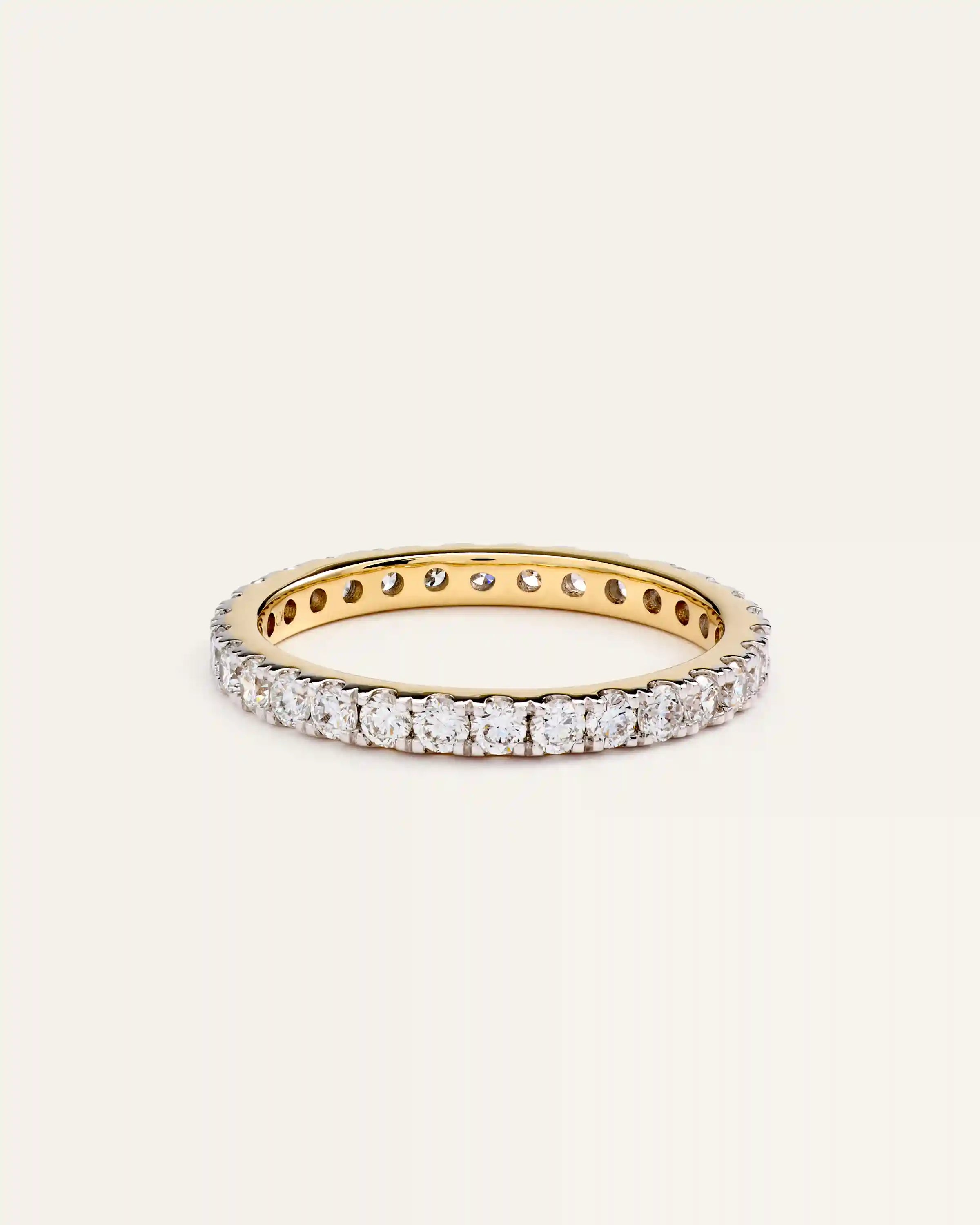 14K Gold Lab Grown Diamond Pave Eternity Band - 1ctw