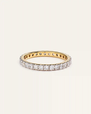 14K Gold Lab Grown Diamond Pave Eternity Band - 1ctw