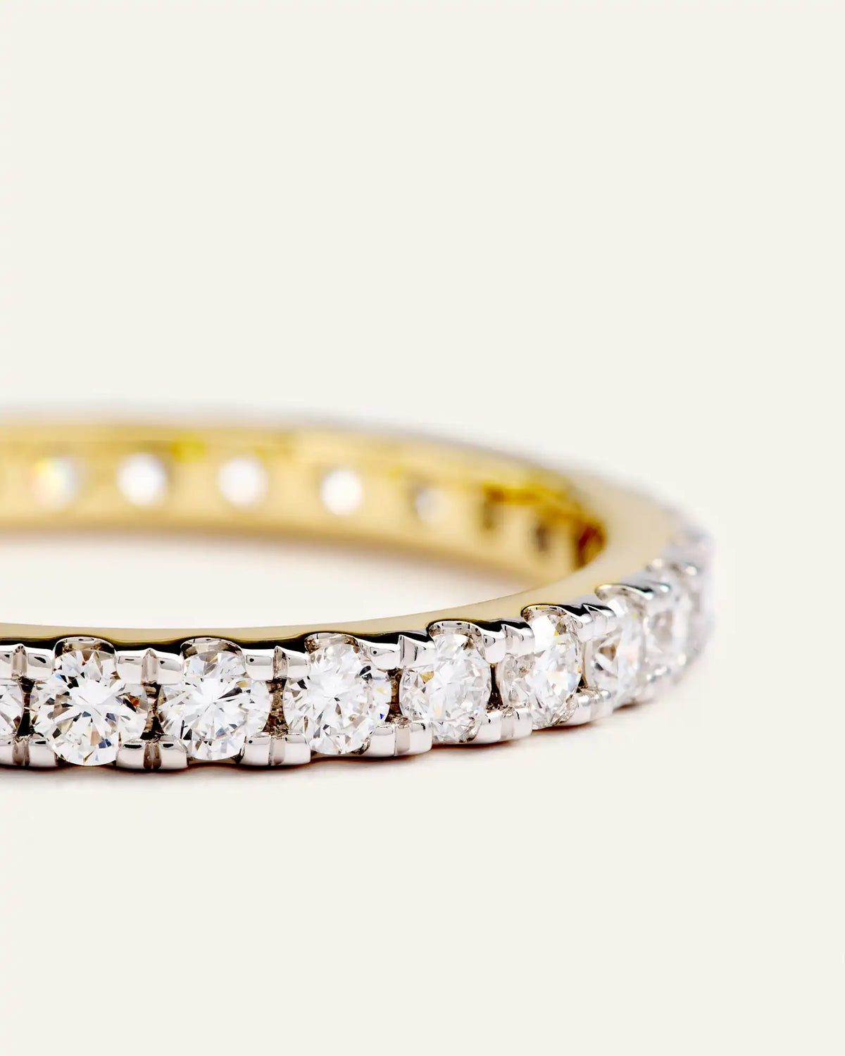 14K Gold Lab Grown Diamond Pave Eternity Band - 1ctw