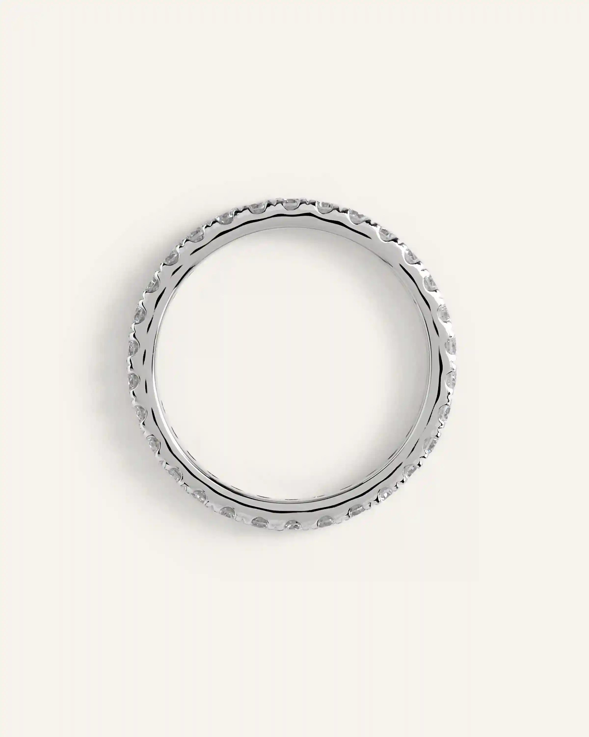 14K Gold Lab Grown Diamond Pave Eternity Band - 1ctw