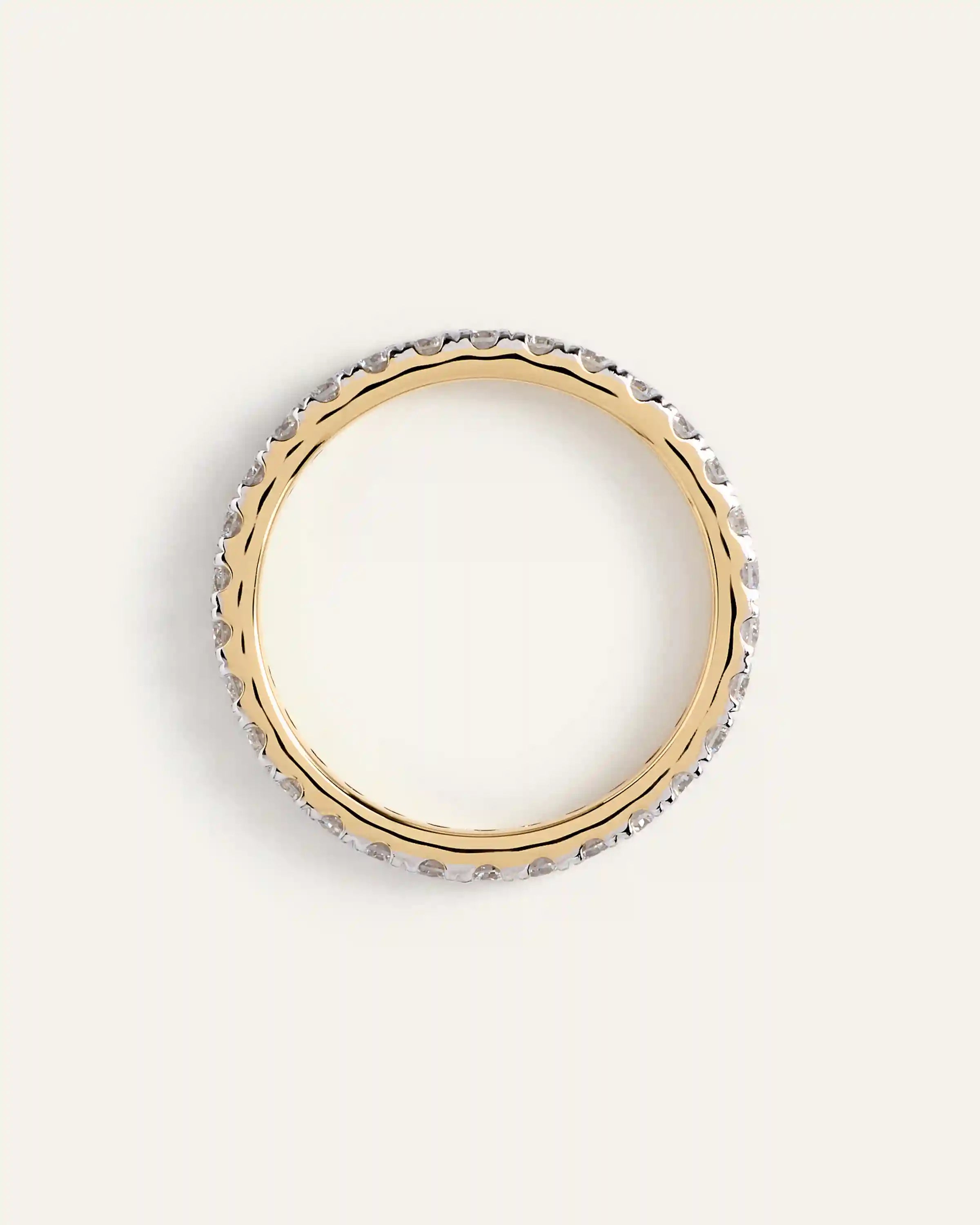 14K Gold Lab Grown Diamond Pave Eternity Band - 1ctw