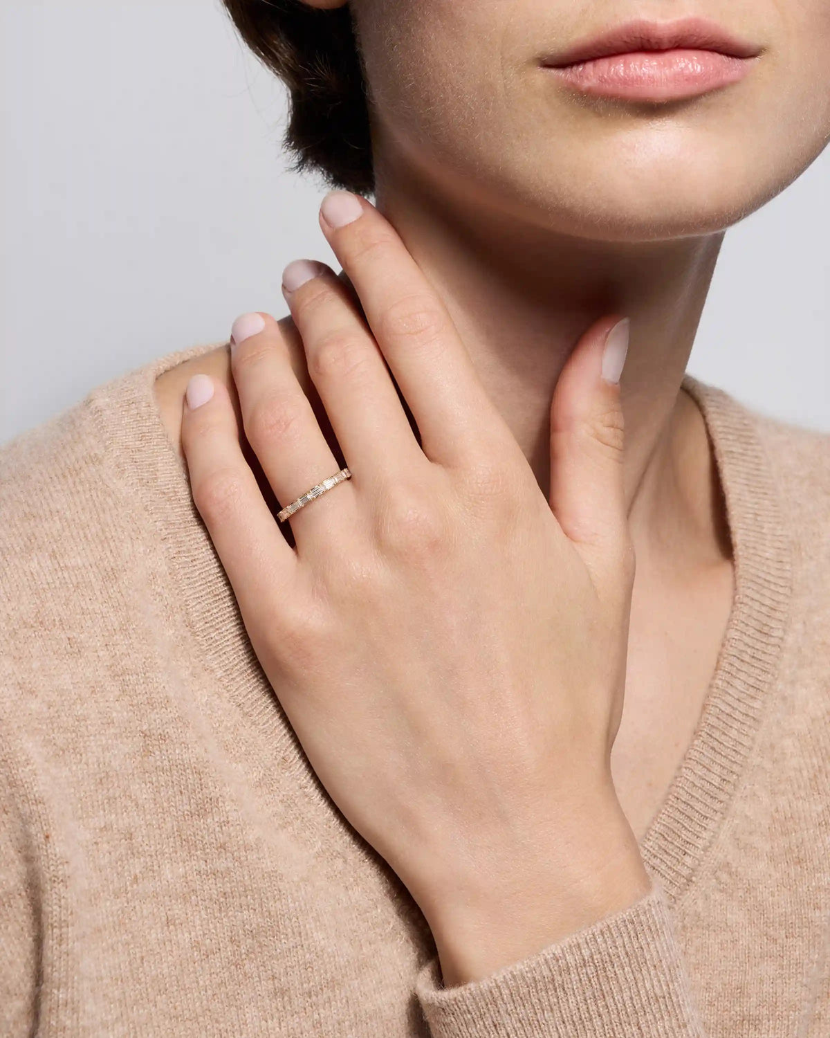 14K Gold Lab Grown Diamond Baguette Band