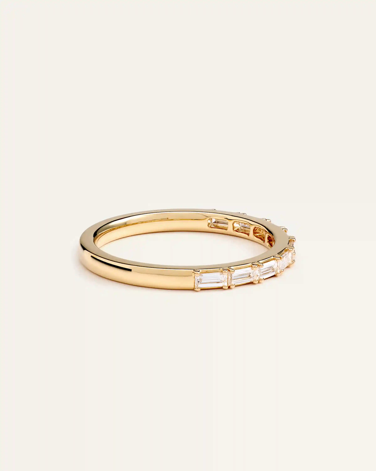 14K Gold Lab Grown Diamond Baguette Band