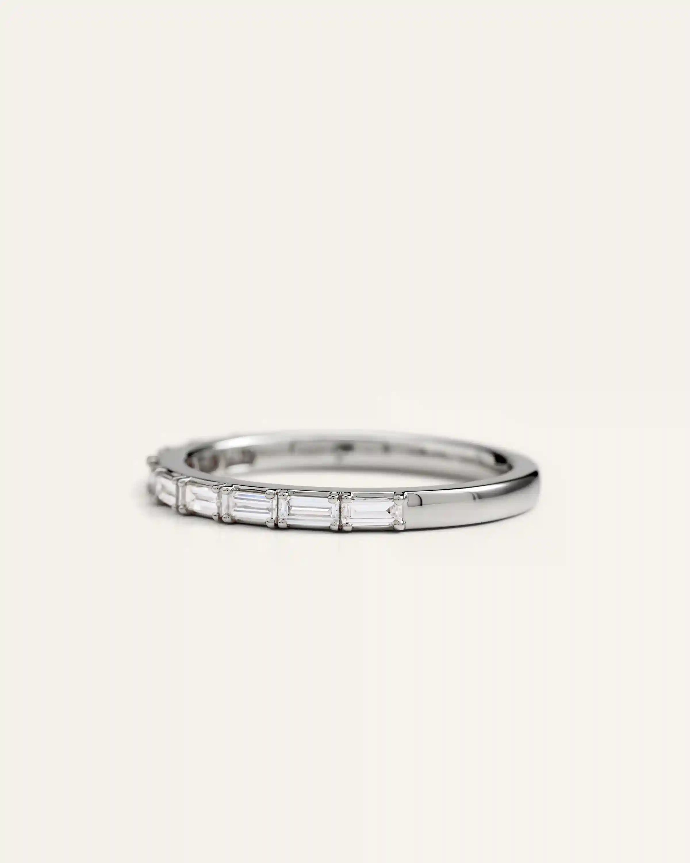 14K Gold Lab Grown Diamond Baguette Band