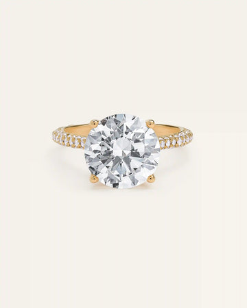 Lab Grown Diamond Round Pave Cathedral Engagement Ring - 5ct