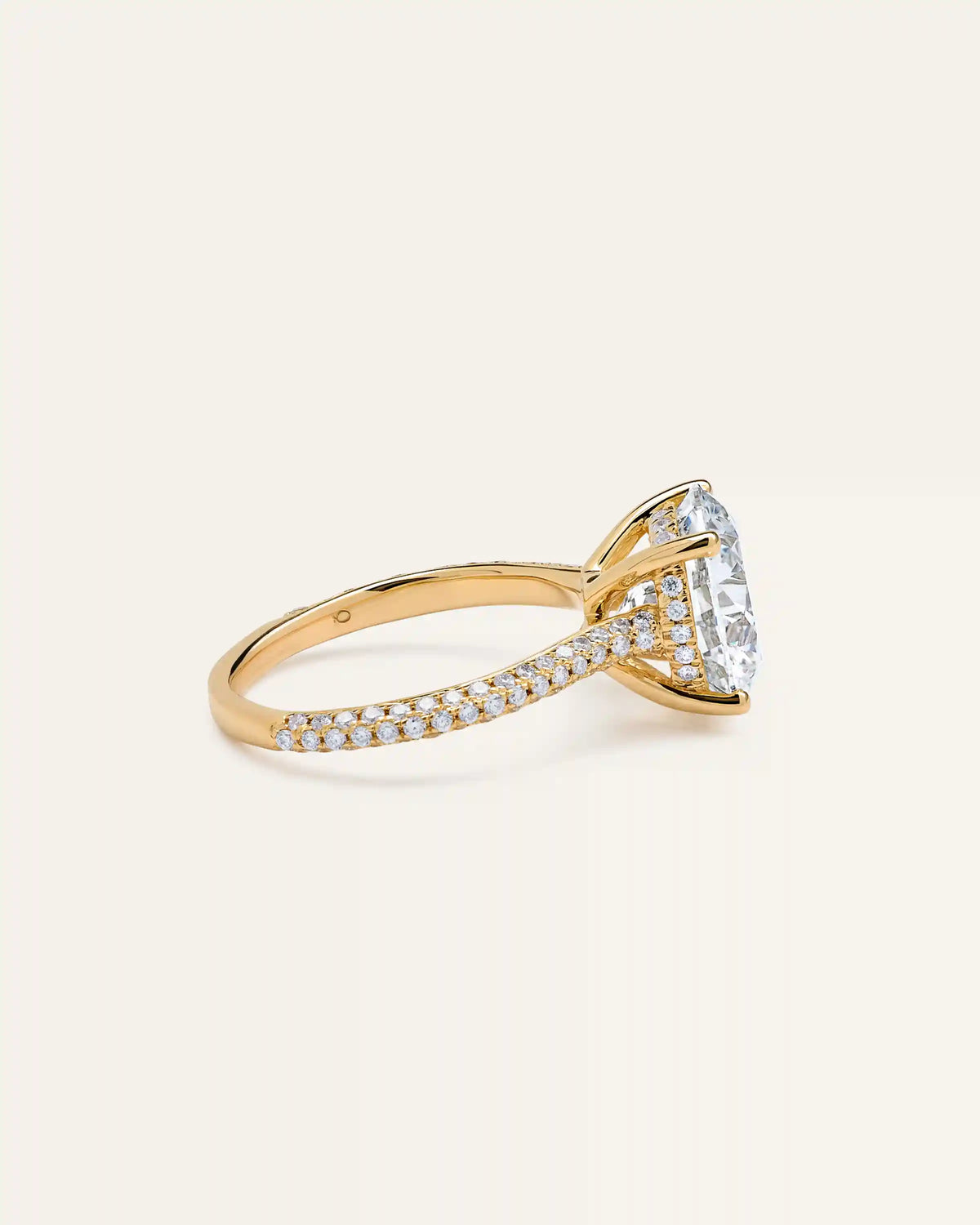Lab Grown Diamond Round Pave Cathedral Engagement Ring - 5ct
